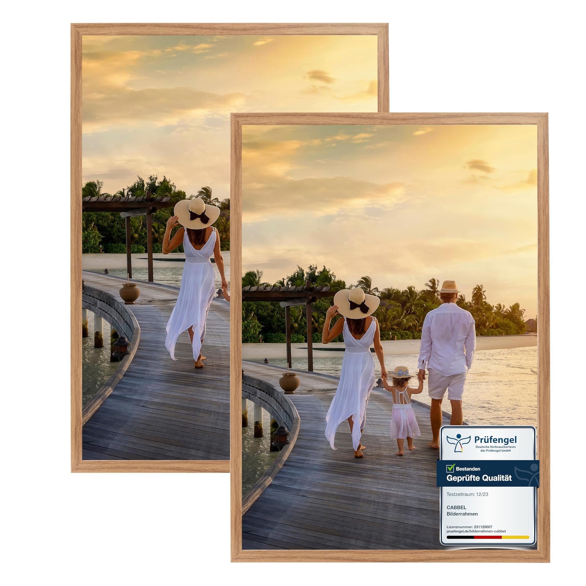 Cabbel Set 2 Cornici Portafoto 50x70 cm Rovere