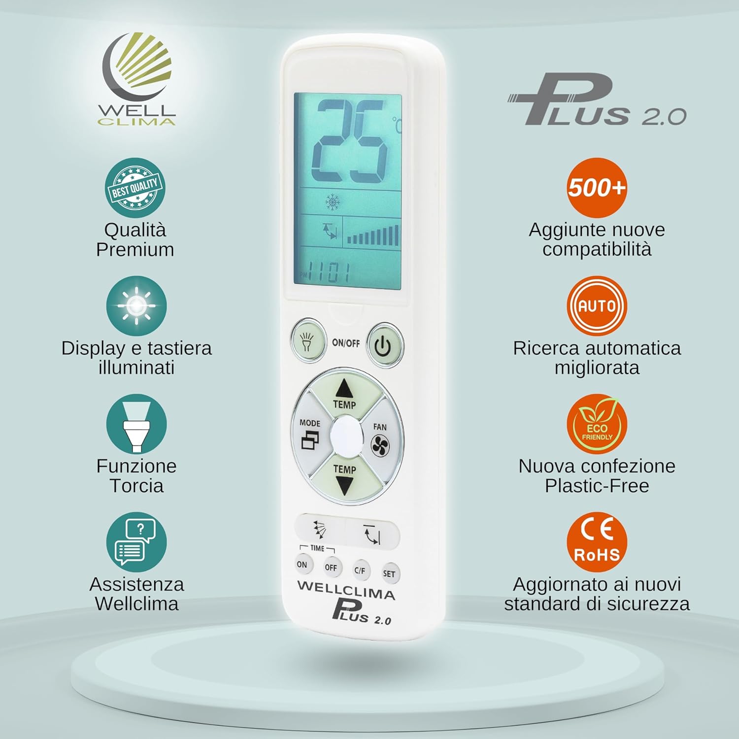 Wellclima Plus 2.0 – Telecomando Universale per Condizionatore - immagine 4
