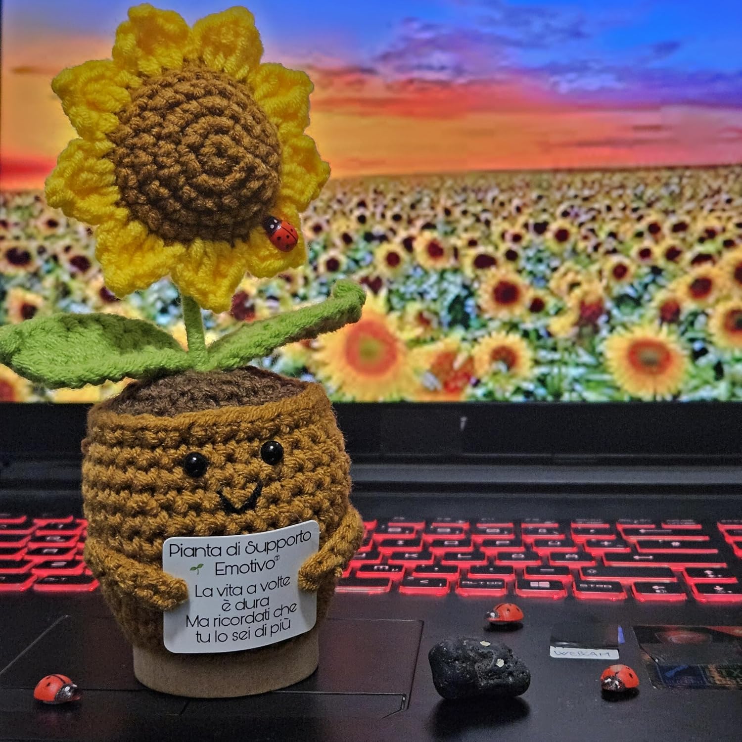 Regalo Girasole di Supporto Emotivo all'Uncinetto - immagine 6