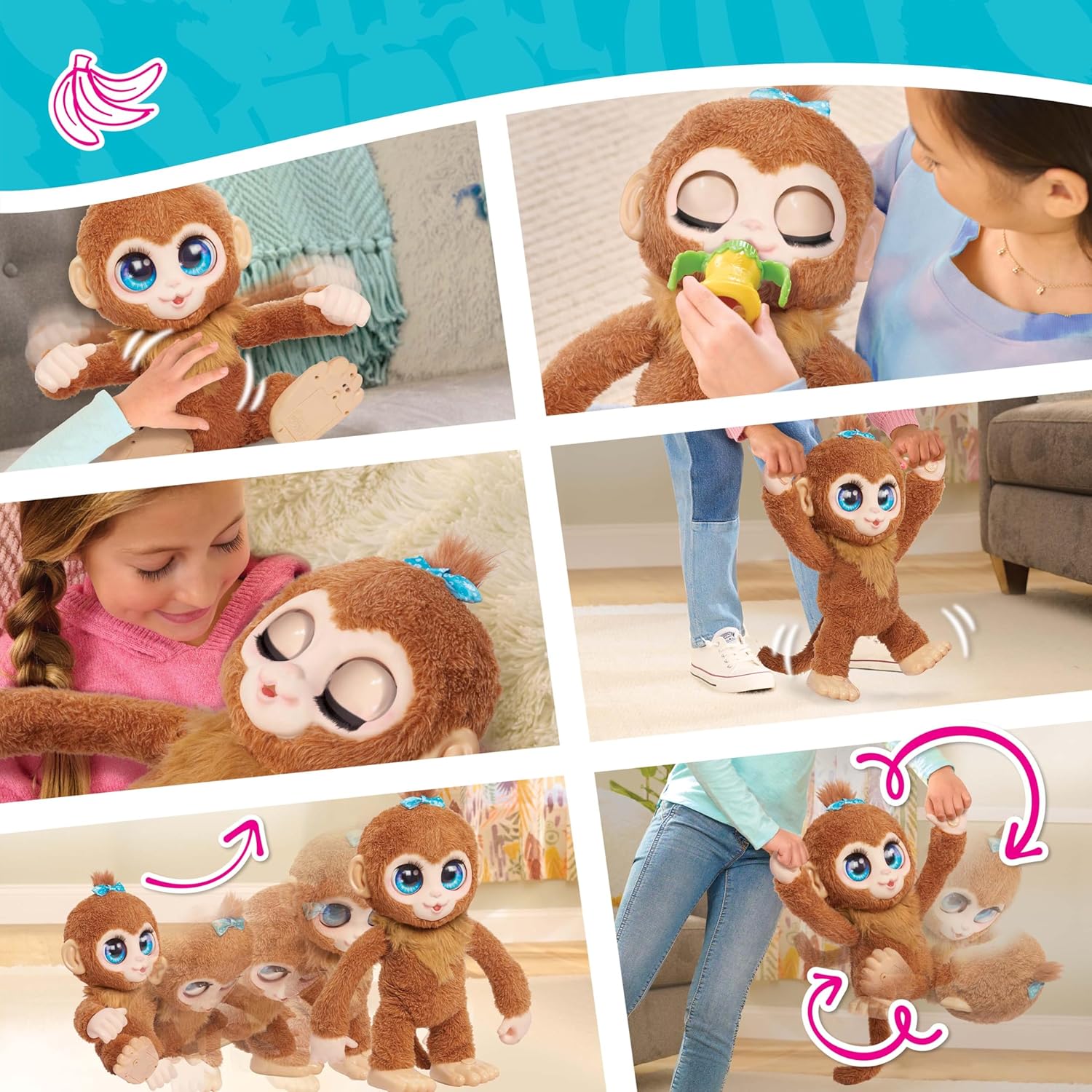 Just Play Peluche interattivo FurReal Peanut the Playful Monkey - immagine 2