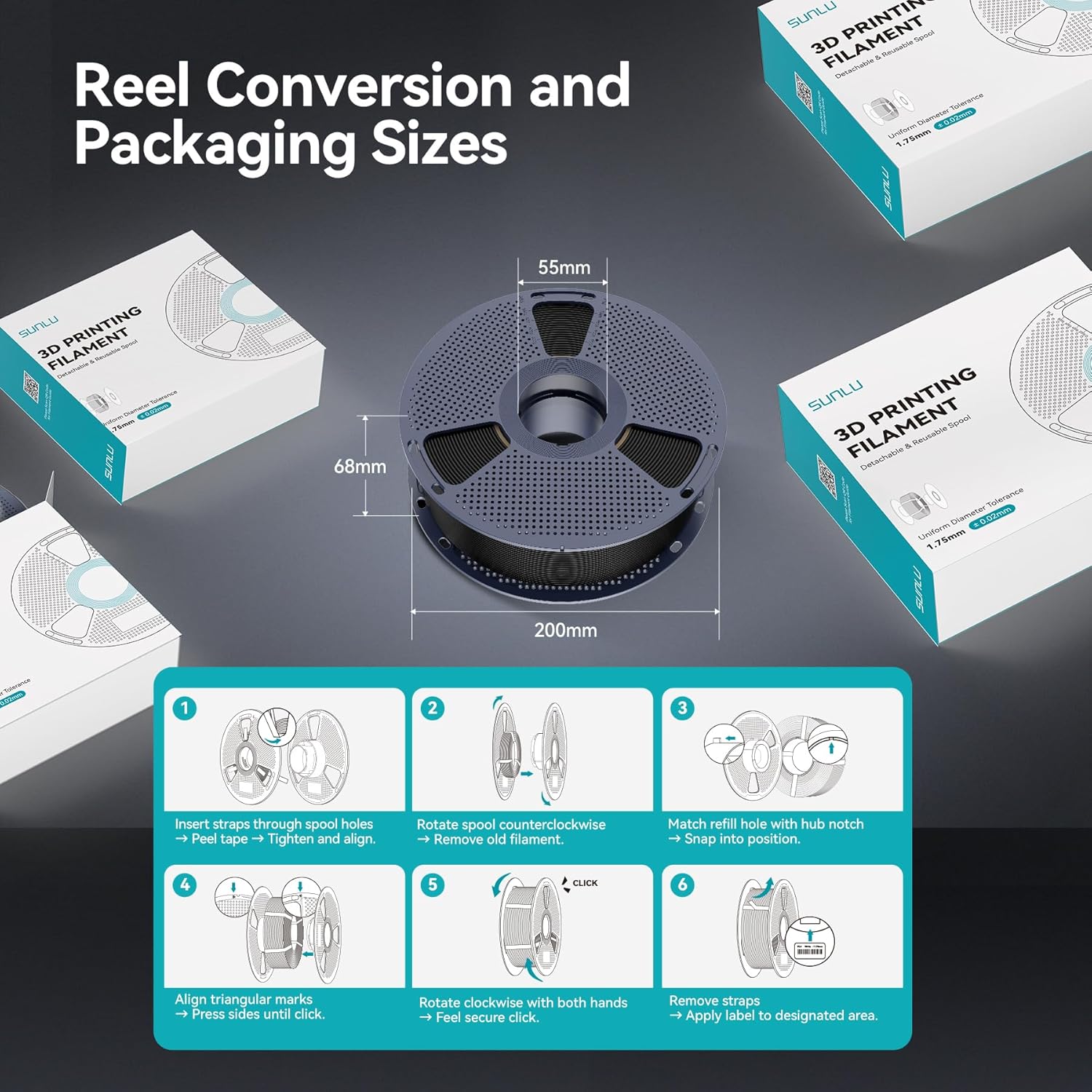 SUNLU 4kg TPU Filamento Stampante 3D 1.75mm 95A - immagine 7