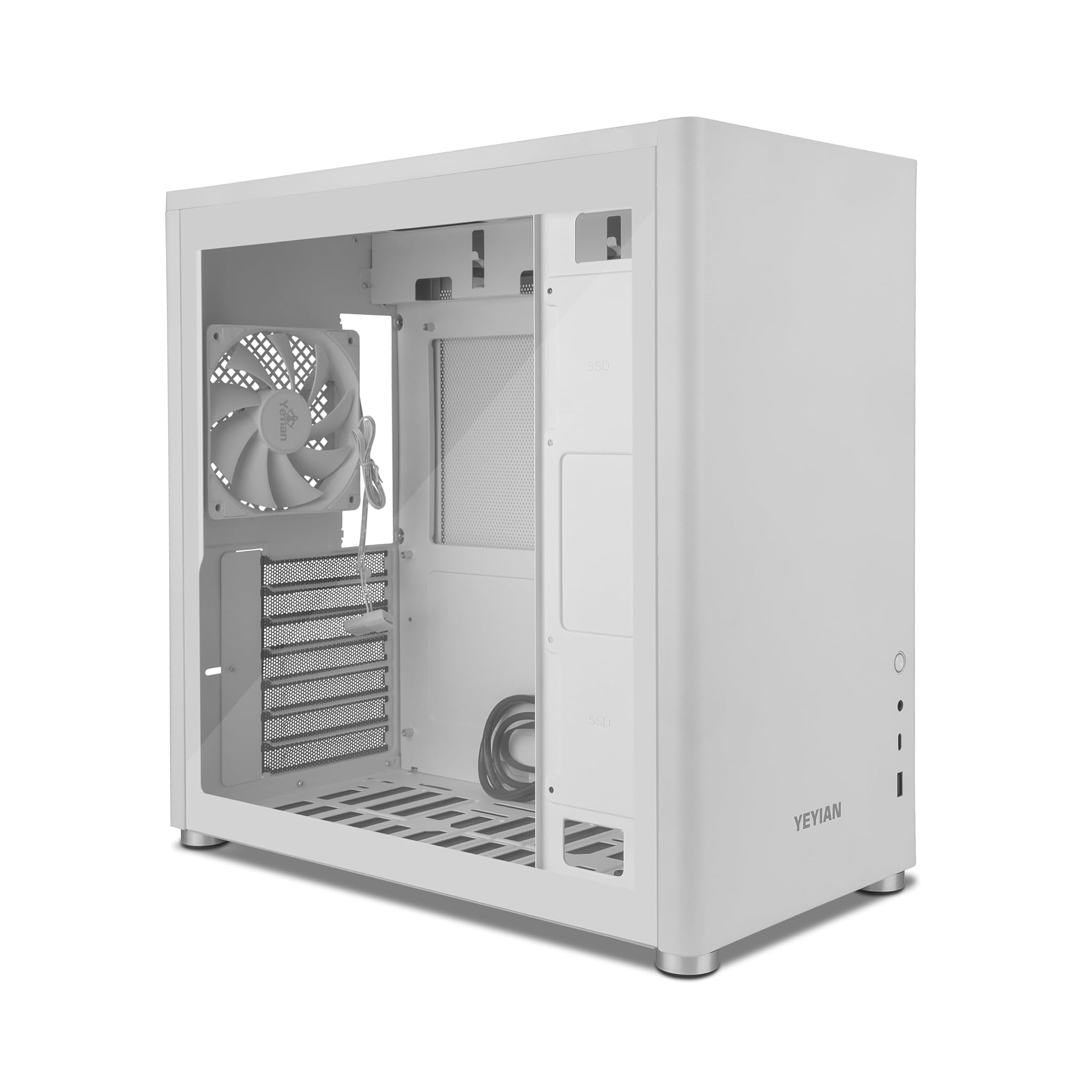 Yeyian Hussar Plus - Case PC Gamer Full Tower, Bianco