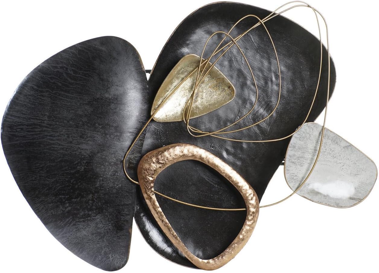 DECORACION PARED METAL 99X10,2X75 ABSTRACTO NEGRO