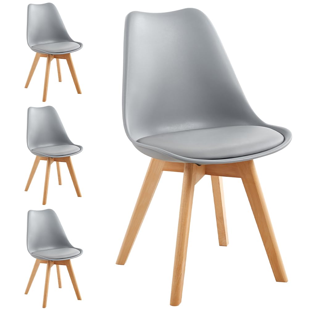 Shally Dogan Set 4 Sedie Sala da Pranzo Design Nordico, Grigio