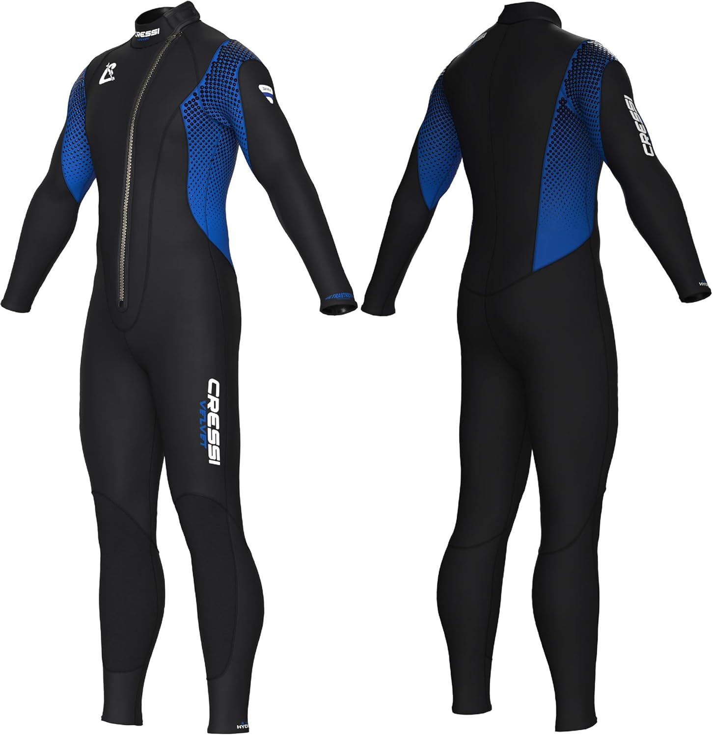 Cressi Velvet Man - Muta Monopezzo Uomo 3mm, Nero/Blu L/4 - immagine 1