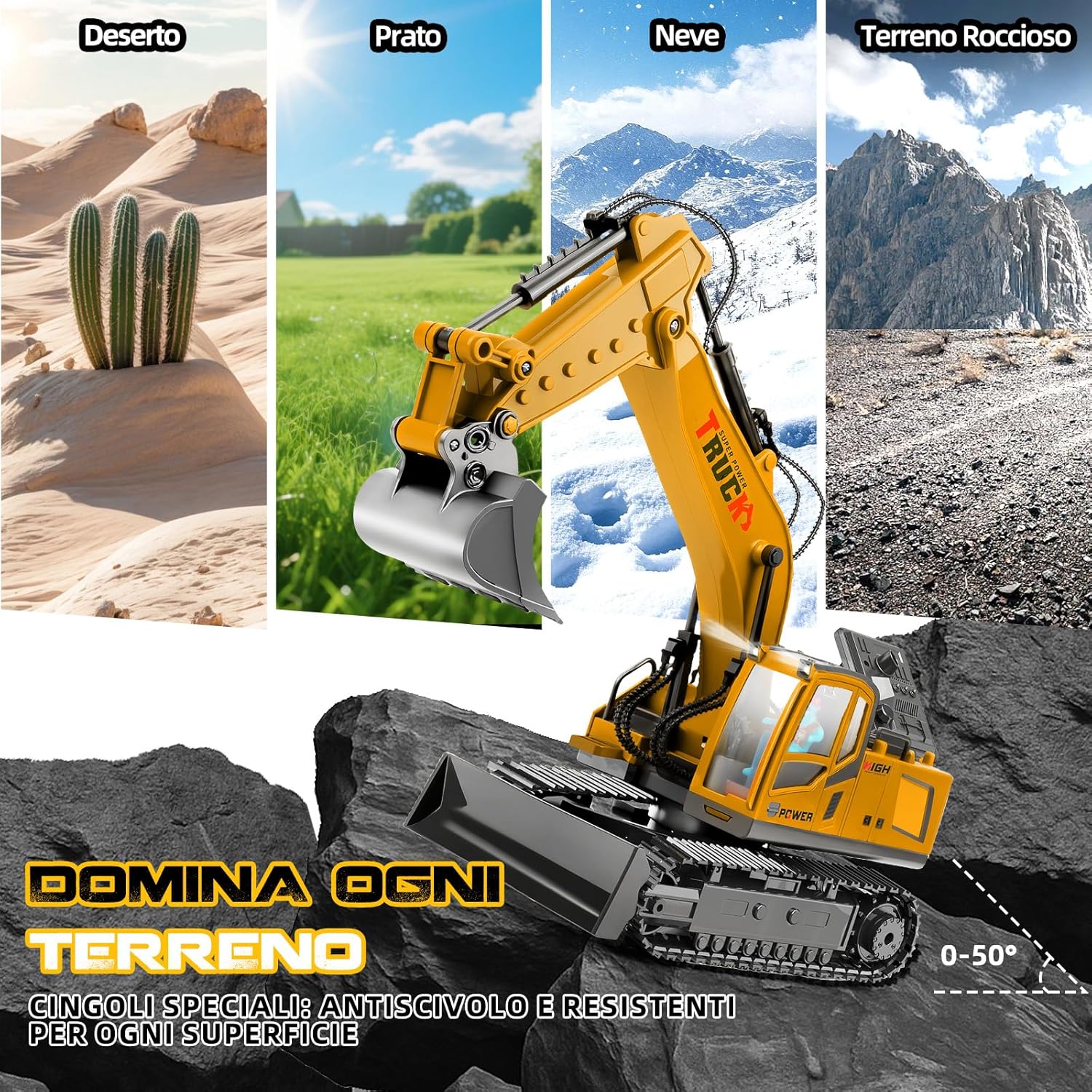 Escavatore Radiocomandato 17 Canali con Pala Metallica - immagine 4