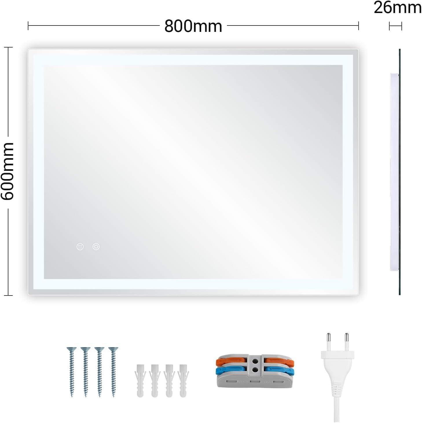 Clevich Specchio Bagno con Luce LED 60x80 cm - immagine 6