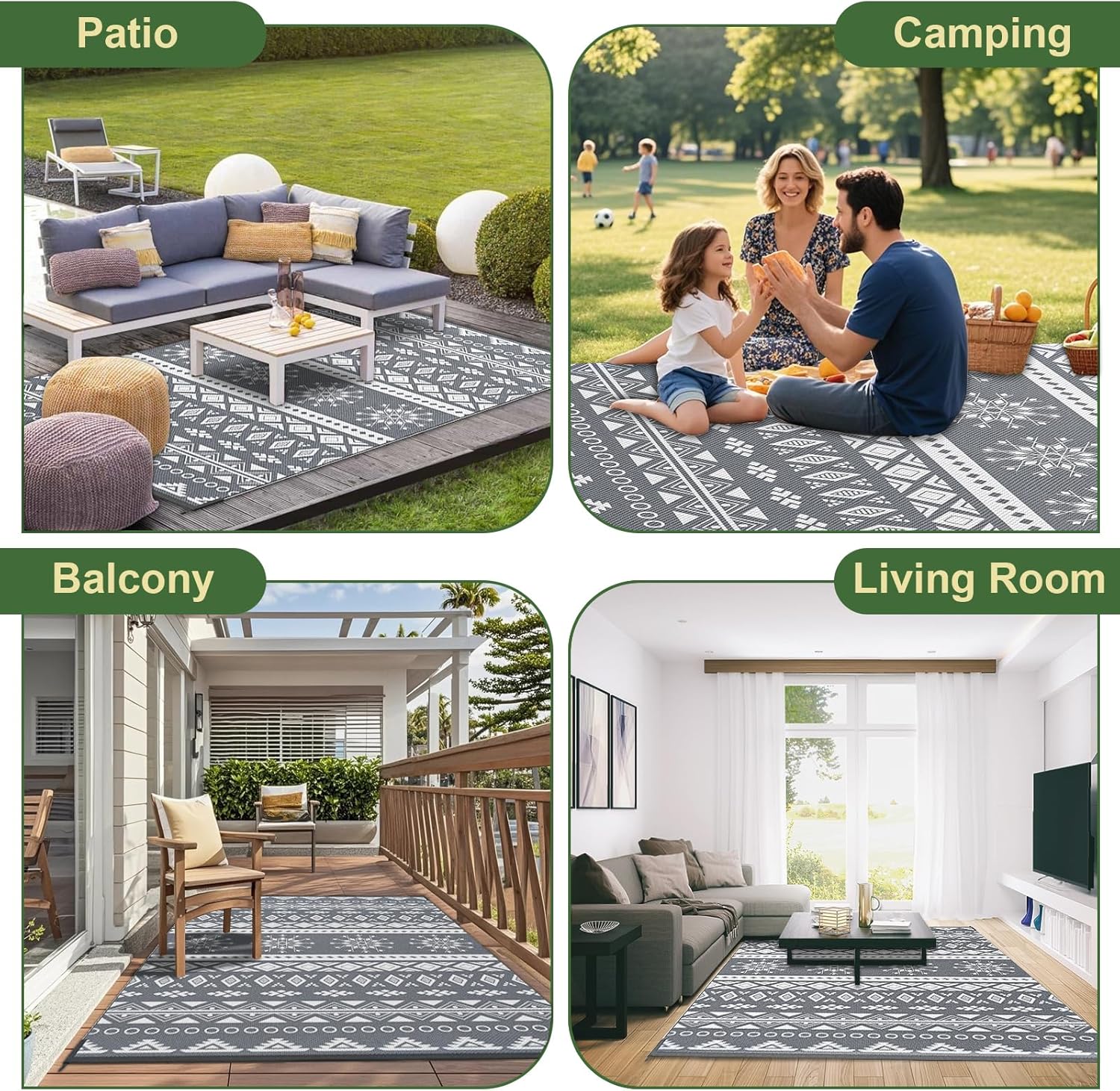 Mokani Tappeto da Esterno Reversibile 180x270cm - immagine 7