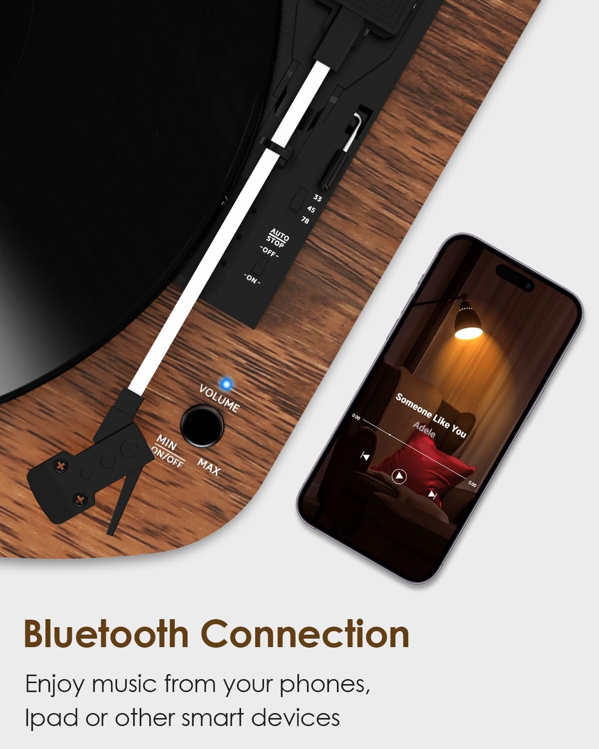 Giradischi a 3 velocità con tecnologia Bluetooth 5.3 - immagine 4