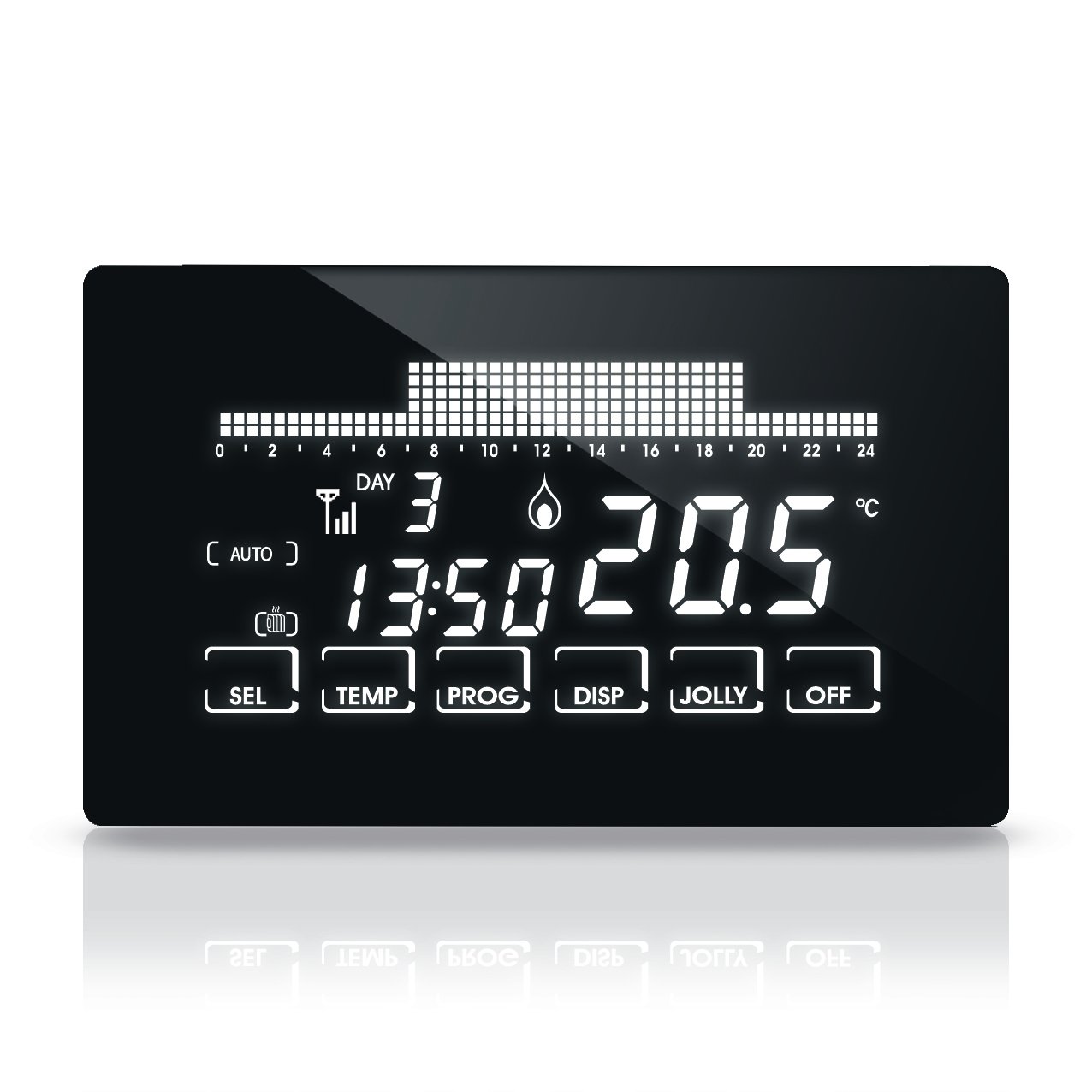 Fantini Cosmi CH193WIFI - Cronotermostato Settimanale Touch Screen, Nero