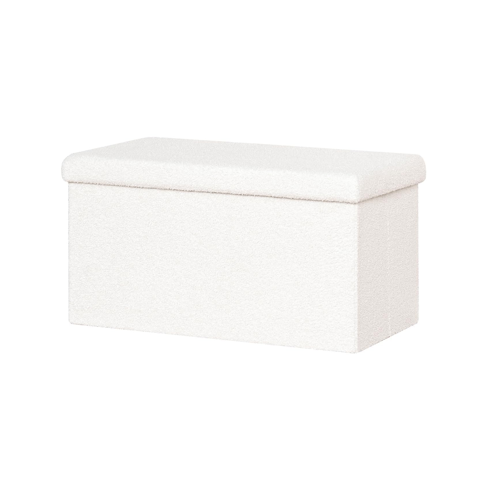 Pinplus Panca Contenitore Pieghevole 76.5x38x38 cm, Bianco