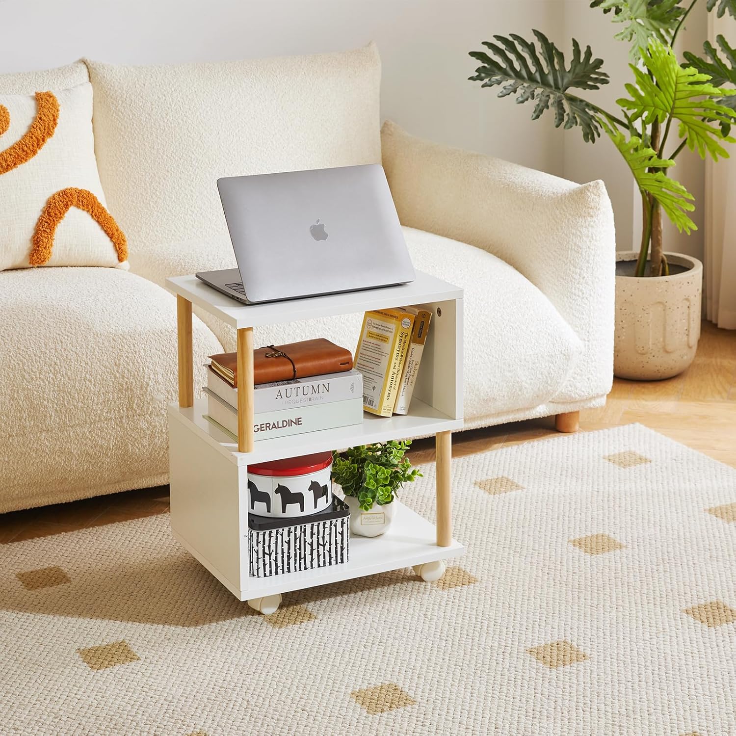 Tavolino a 3 Ripiani con Ruote, YD-TM155W - immagine 6