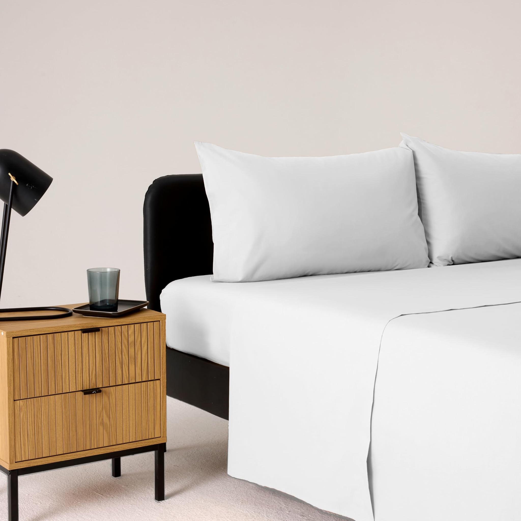 Bassetti Completo Letto Matrimoniale 100% Cotone, Bianco