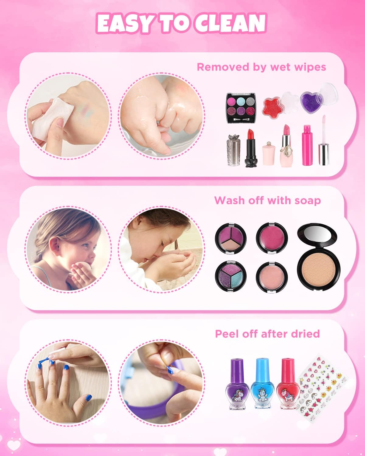 GAGAKU Set Trucchi per Bambini 27 Pezzi, Lavabile - immagine 3