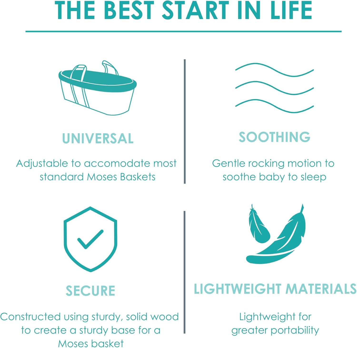 Clair de Lune - Supporto a dondolo per culla di vimini - immagine 4