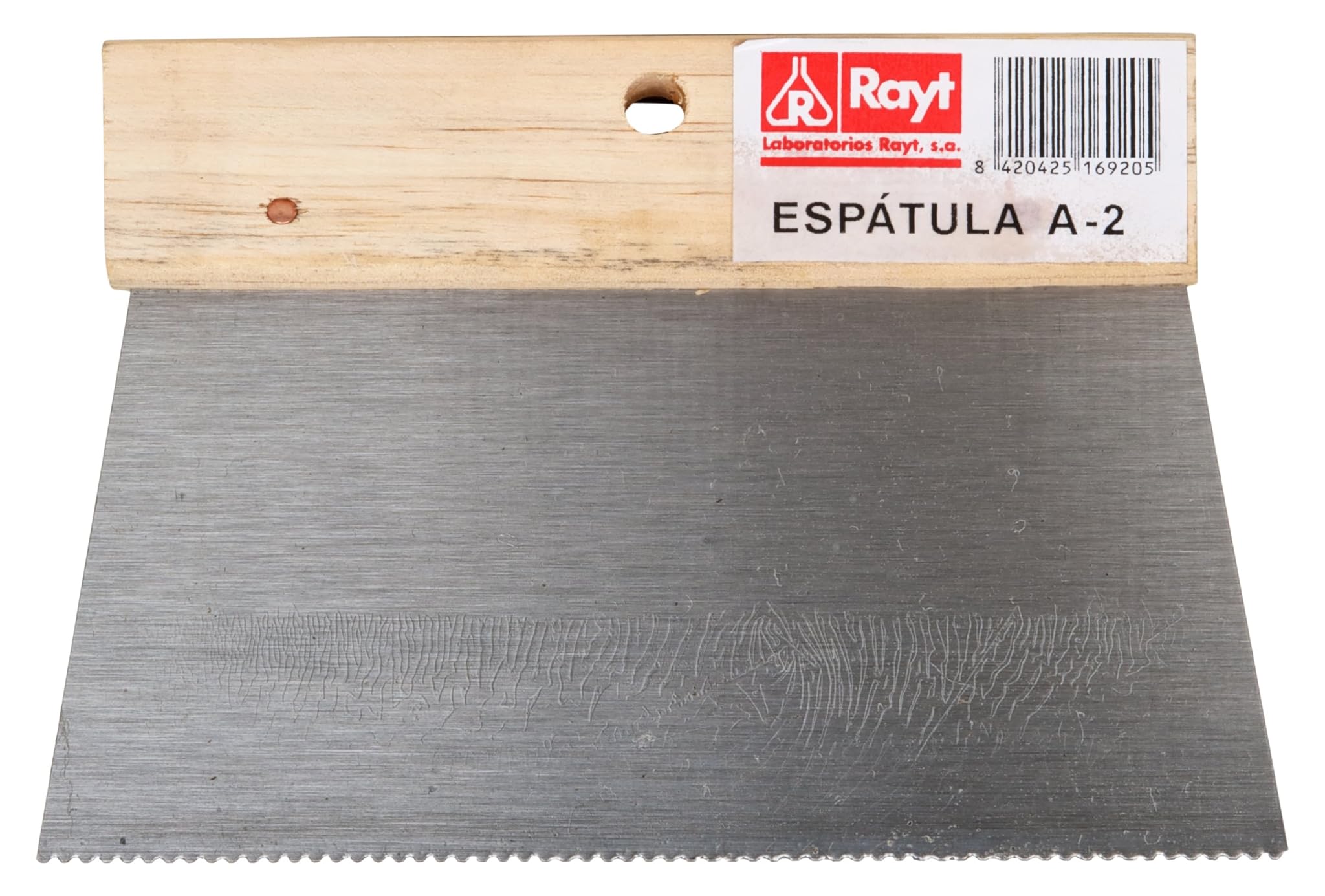 Rayt 1692 Spatola dentata metallica A2 per applicazione di adesivi.