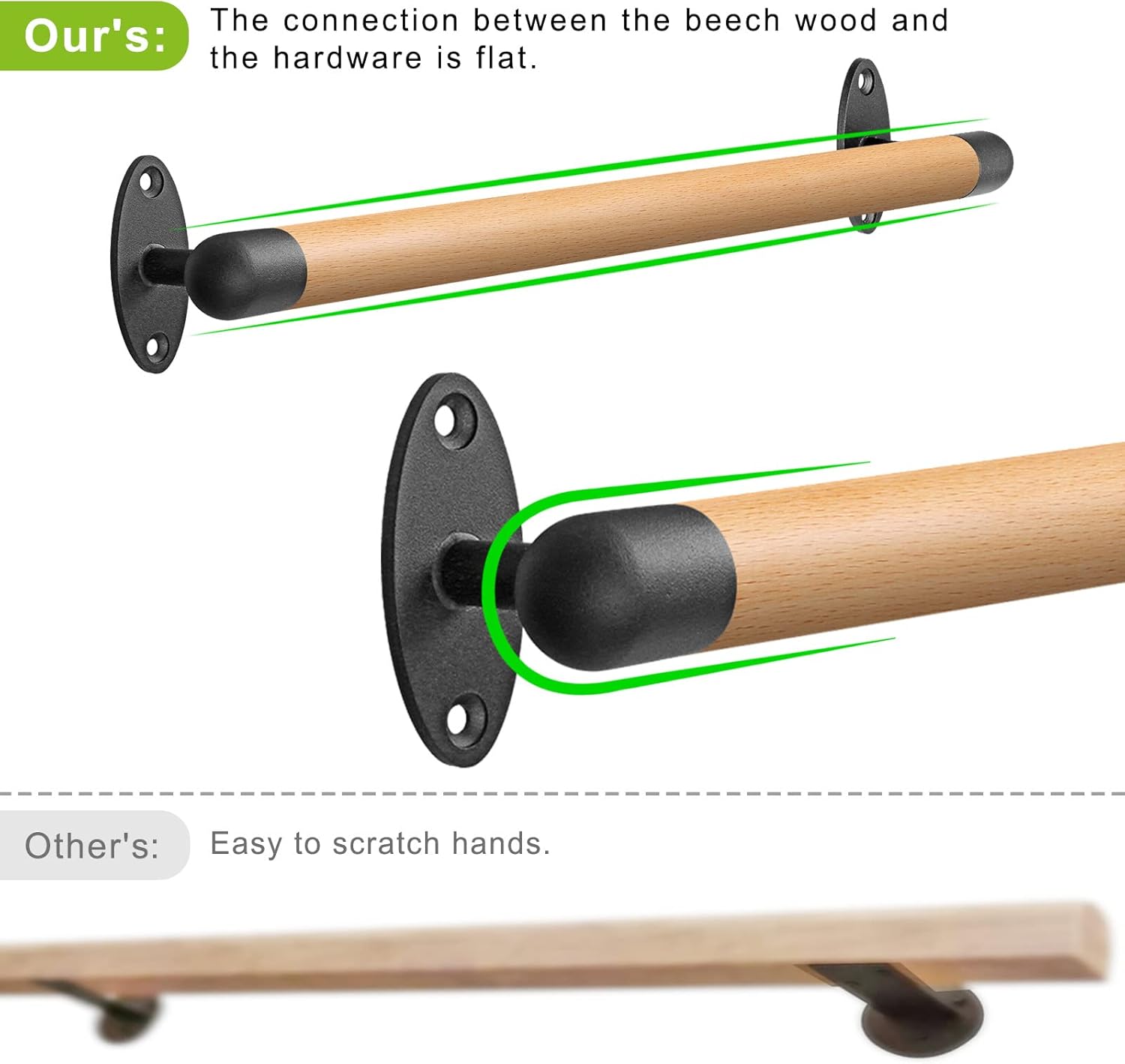 Seleware Corrimano in Legno 40,6 cm per Scale Interne - immagine 3