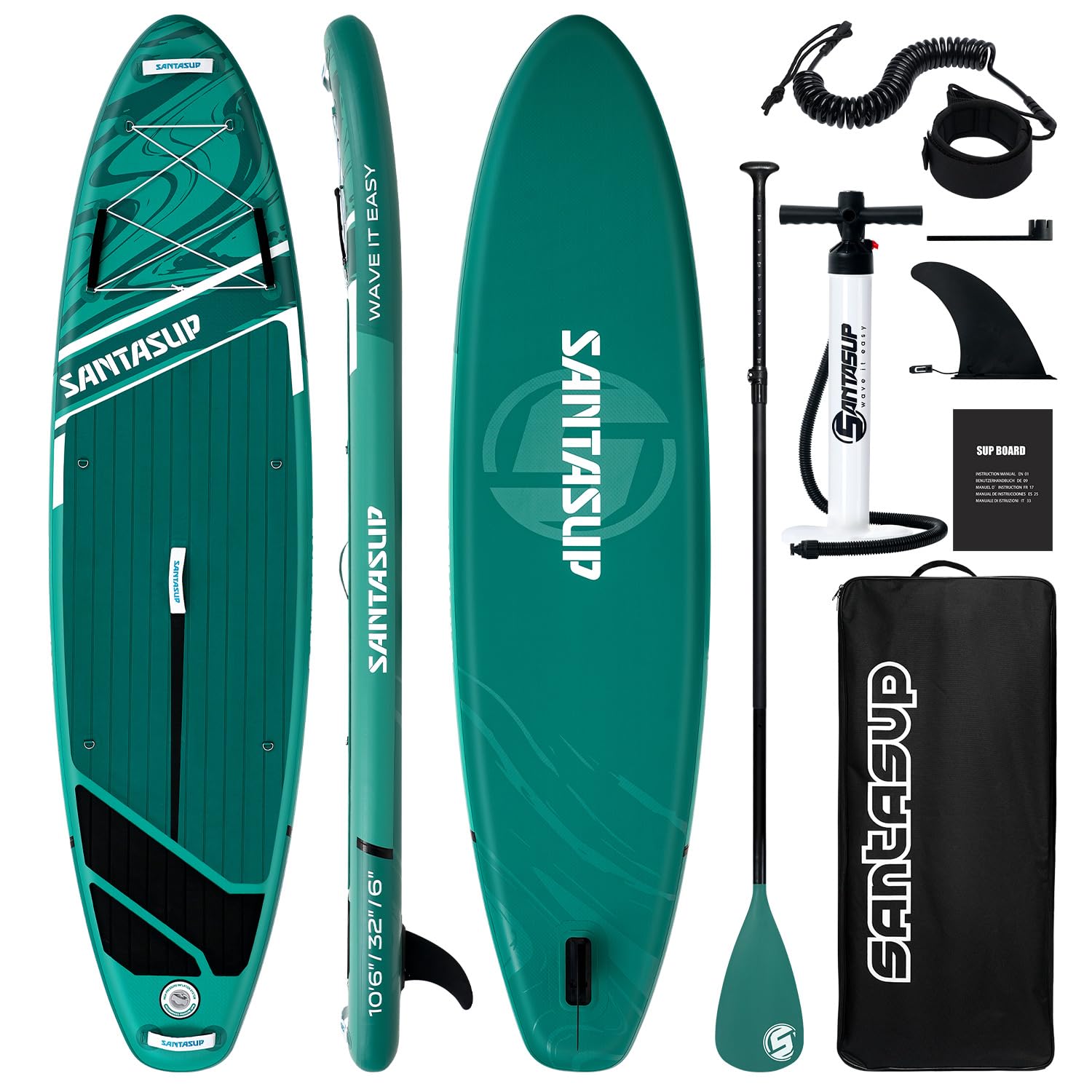 Santasup Tavola Gonfiabile Stand Up Paddle, Blu