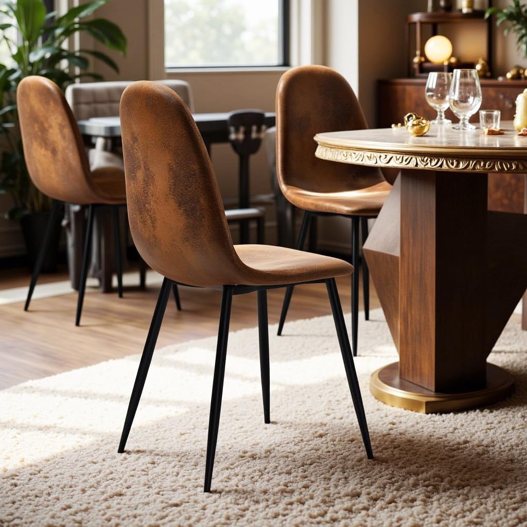 Furniturer Set 4 Sgabelli da Bar Regolabili - Velluto - immagine 2