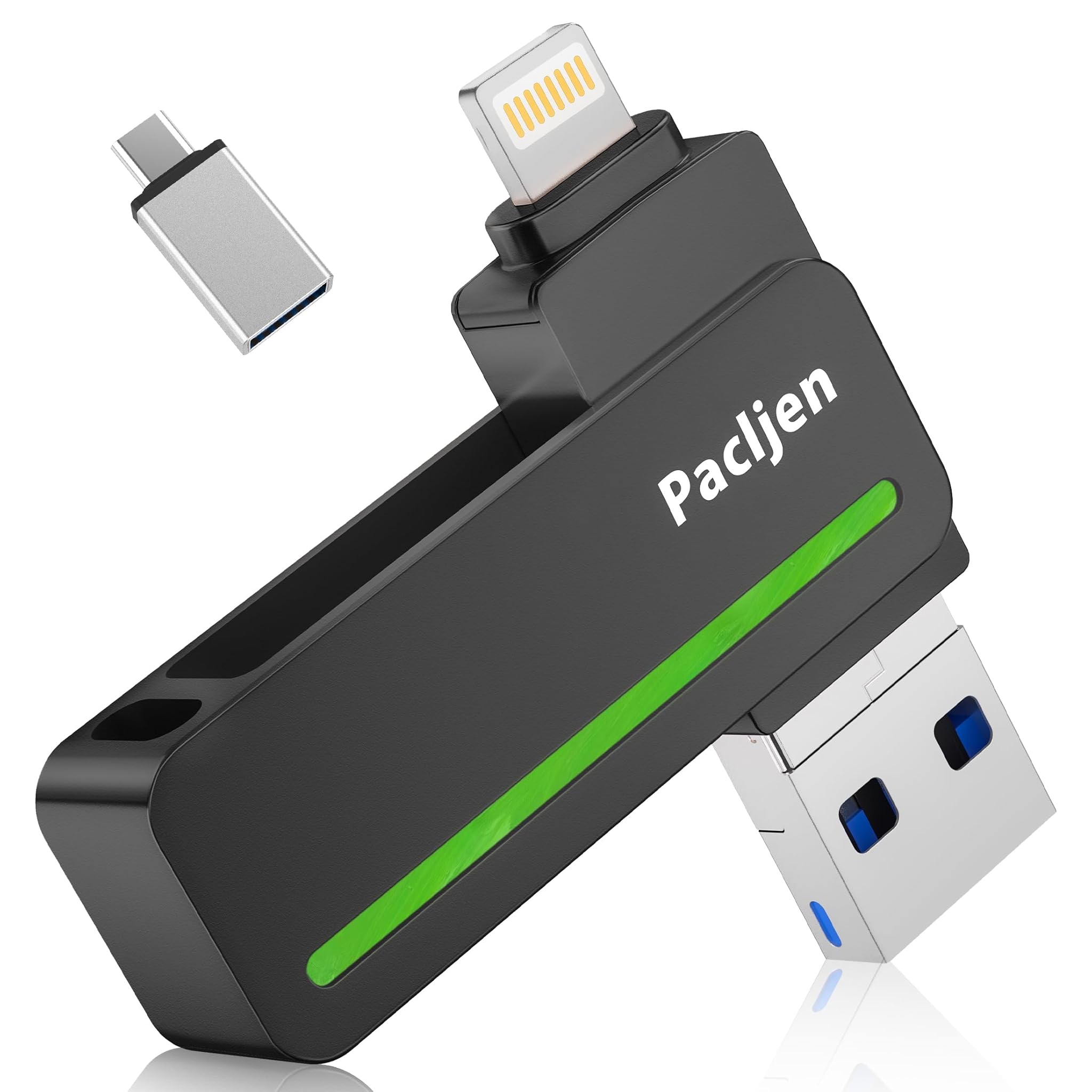 Pacljen Chiavetta USB 256GB MFi Certified 3 in 1, Nero