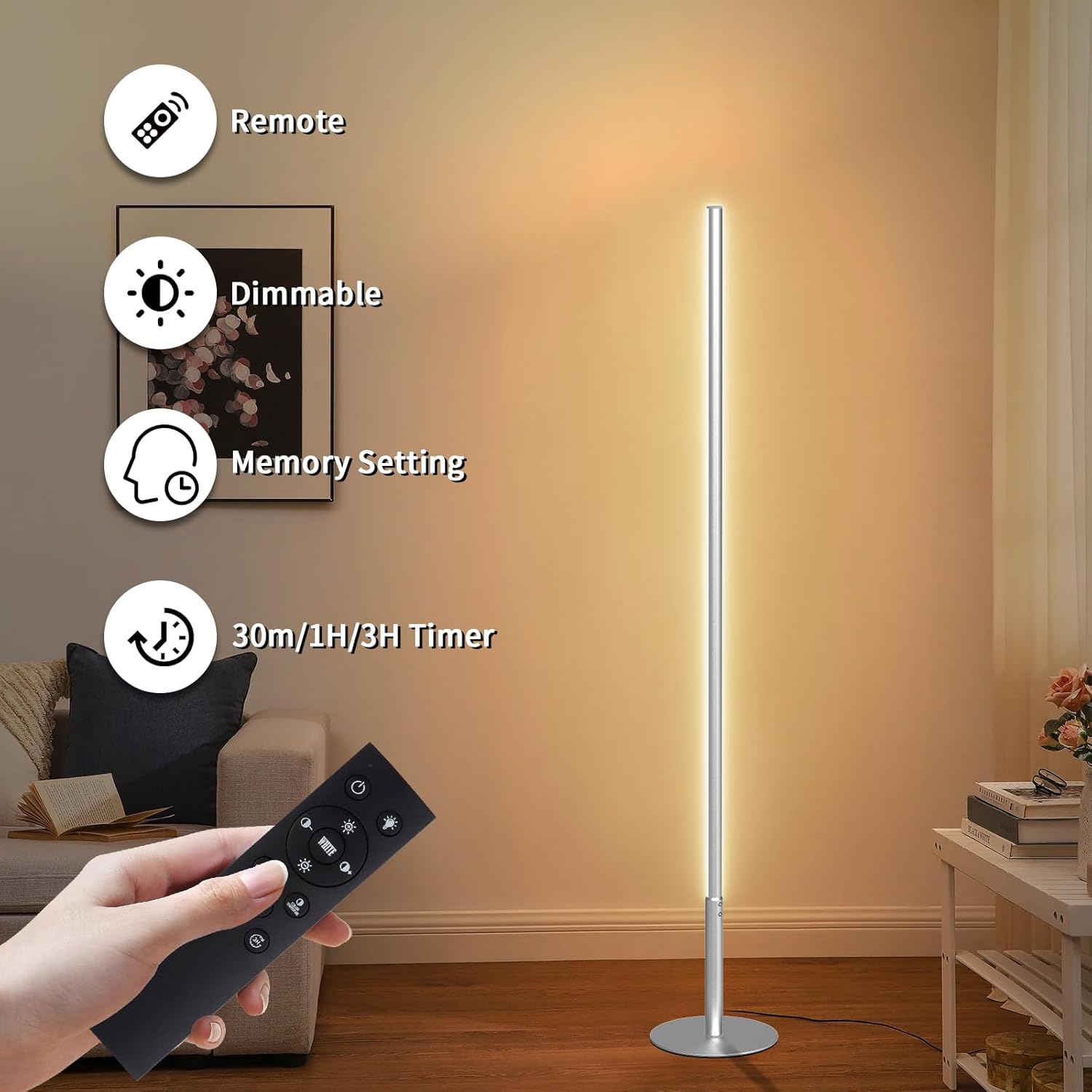 Fortand Lampada da Terra LED Dimmerabile 147CM - immagine 3