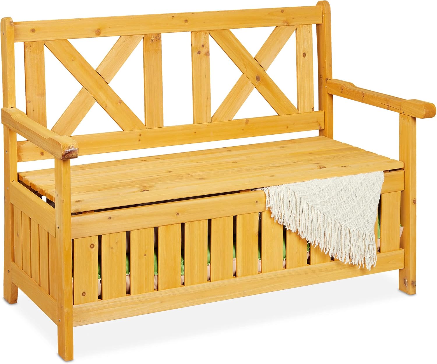 Relaxdays Panchina da Giardino 2 Persone, Naturale