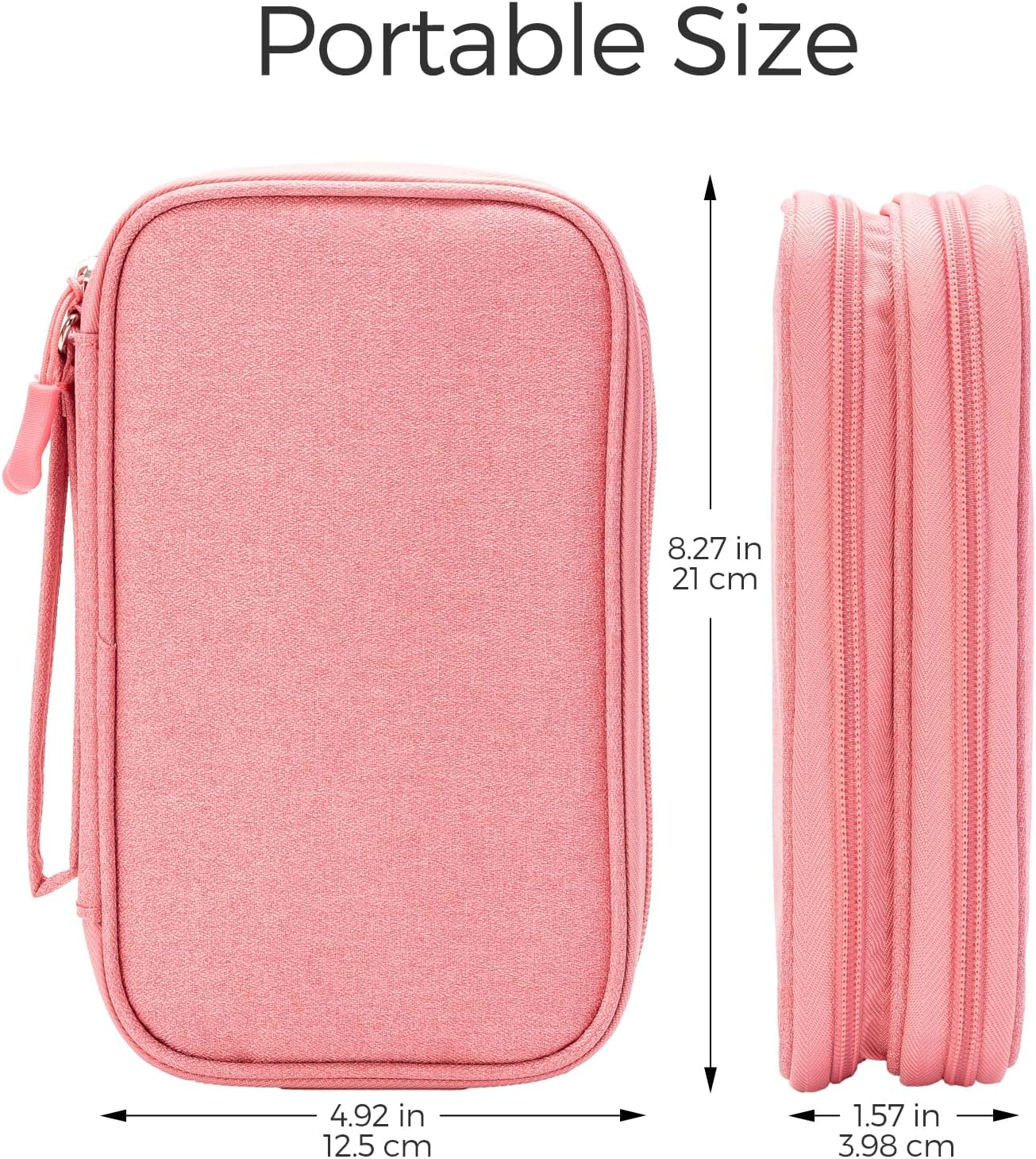 ProCase Porta Cavi da Viaggio a 3 Strati, Rosa/S - immagine 6