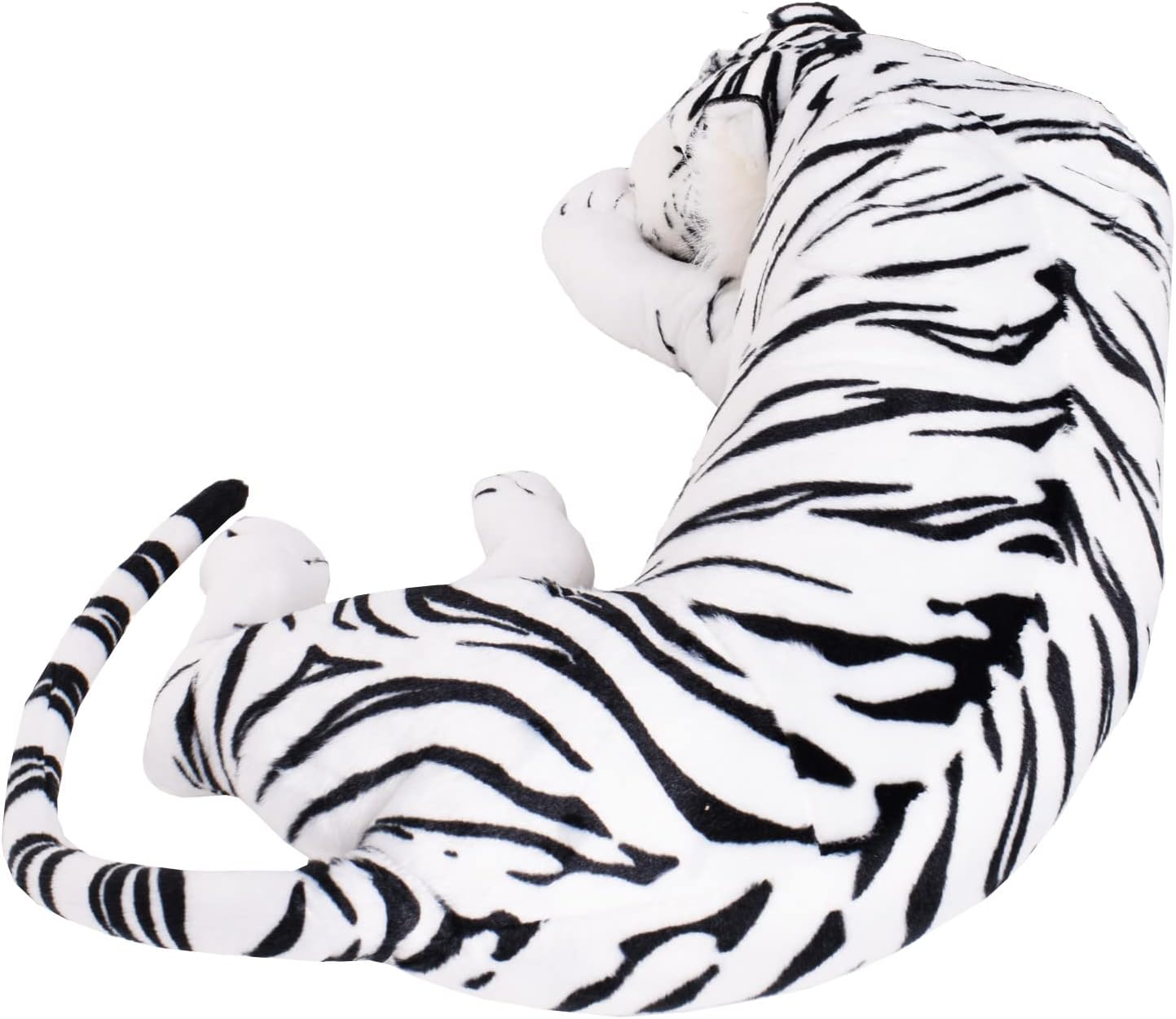 Gatto di Peluche XXL Tigre Realistica 90 cm, Bianco Nero - immagine 3