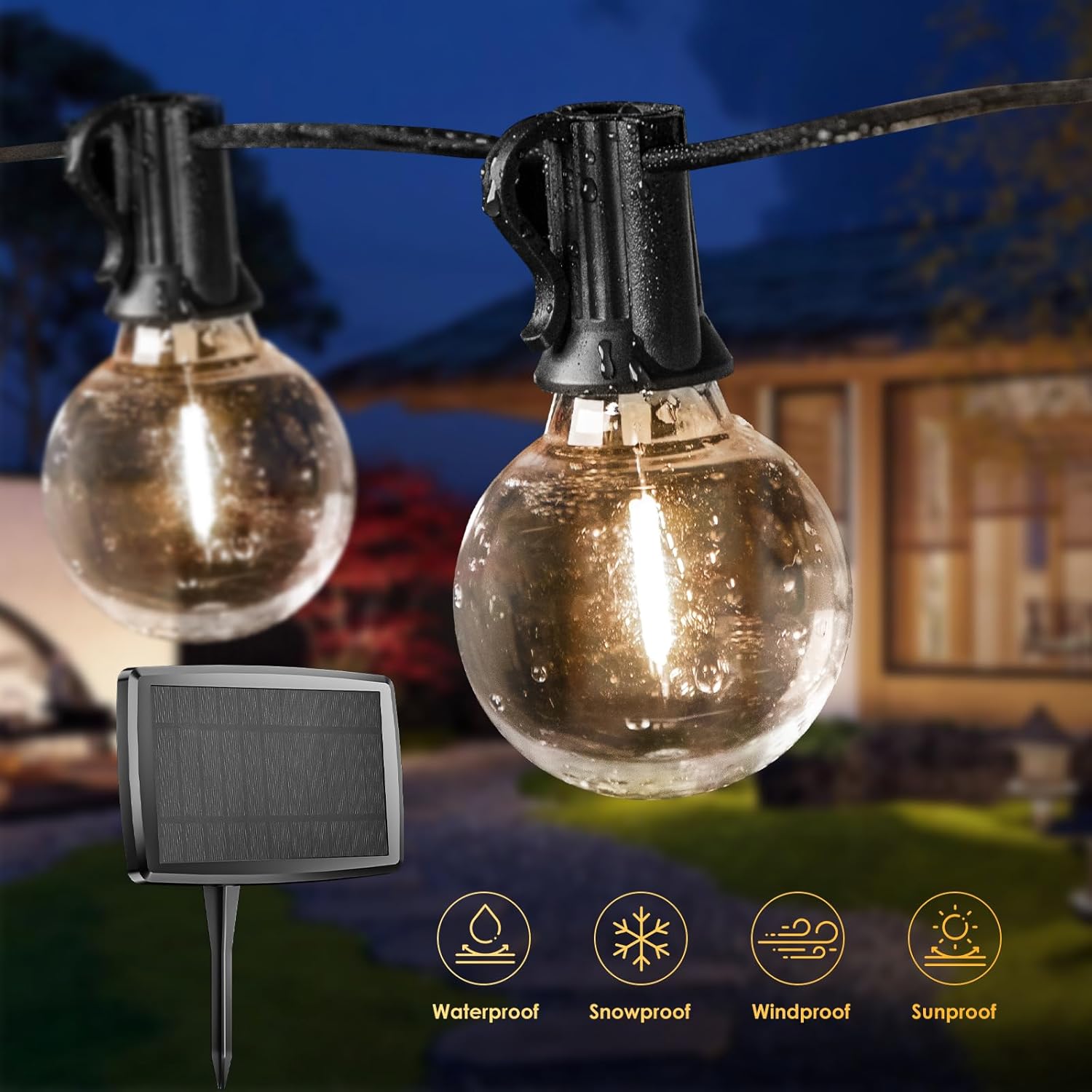 Bedee Catena Luminosa Solare Esterno 15,3m IP45 - immagine 3