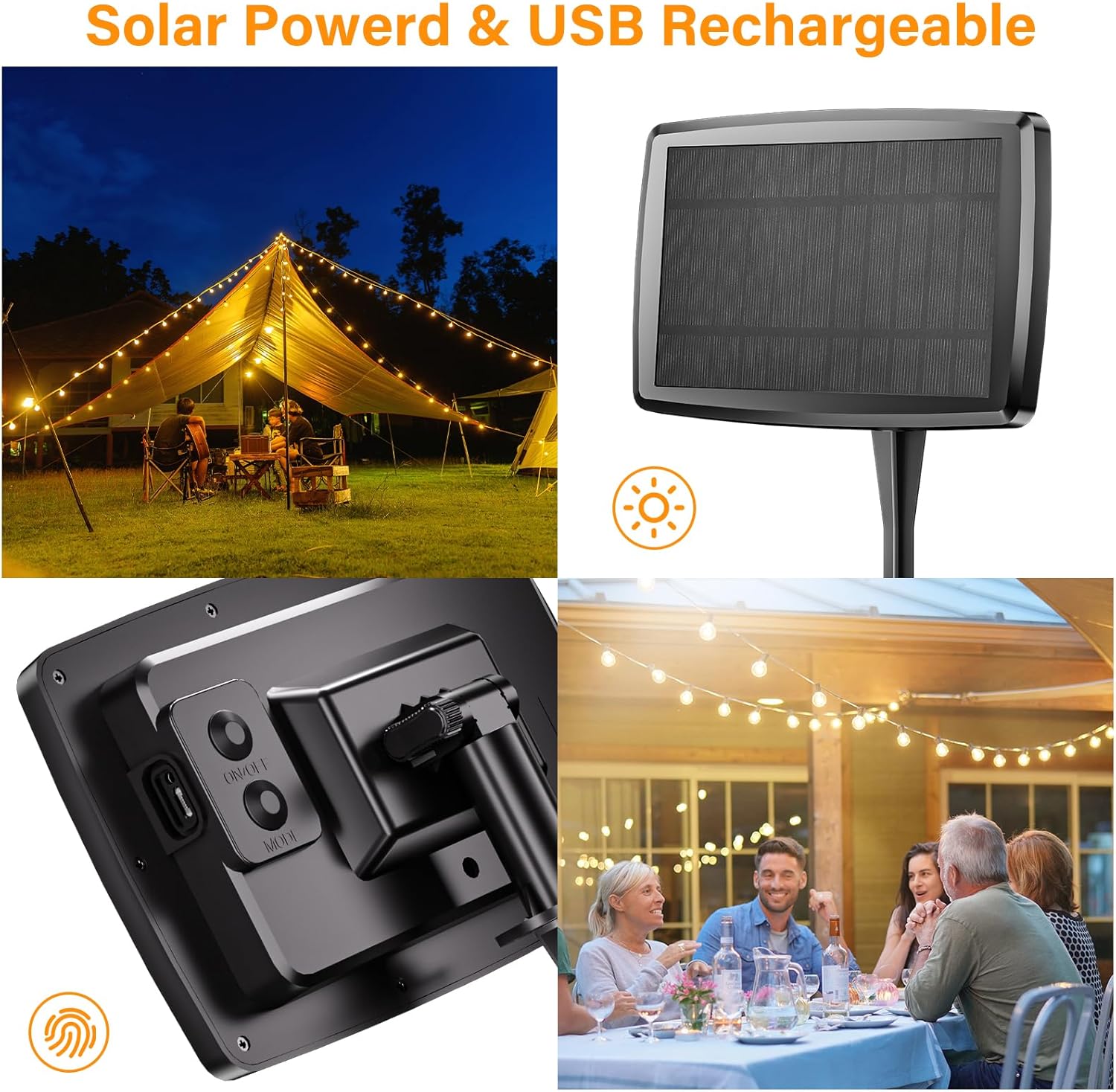 Bedee Catena Luminosa Solare Esterno 15,3m IP45 - immagine 7