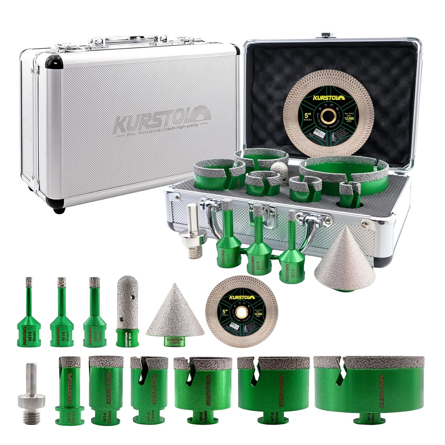 Kurstol Punte Diamantate Gres Porcellanato 13 Pezzi - immagine 1