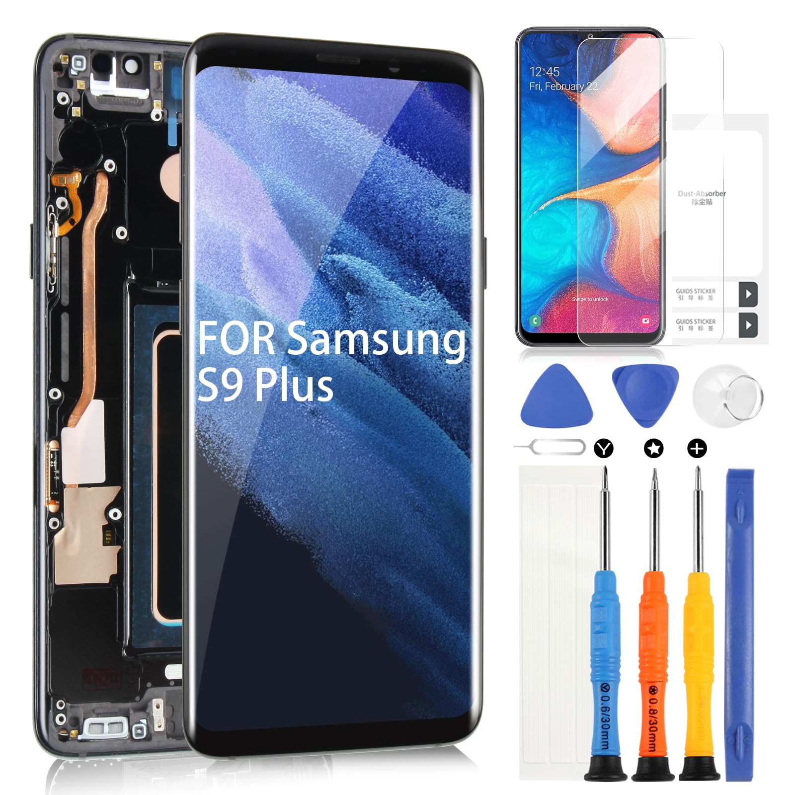 ARSSLY Display LCD per Samsung Galaxy S9 Plus (Nero)