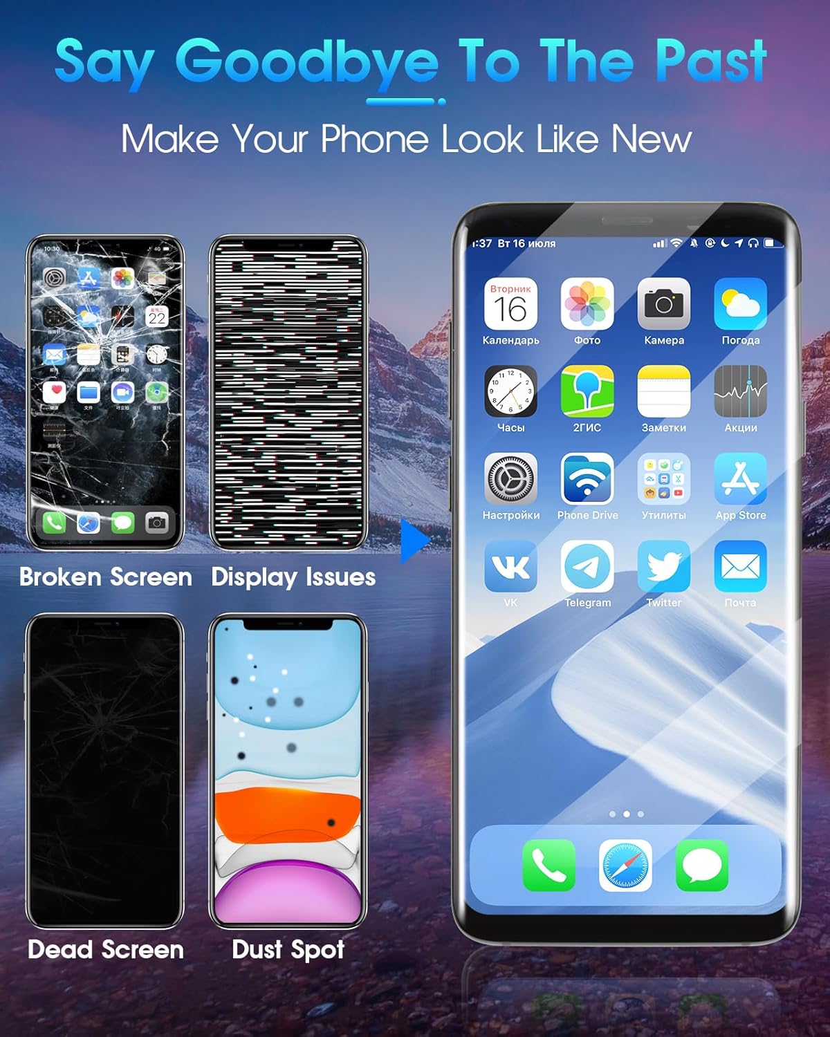 ARSSLY Display LCD per Samsung Galaxy S9 Plus (Nero) - immagine 5