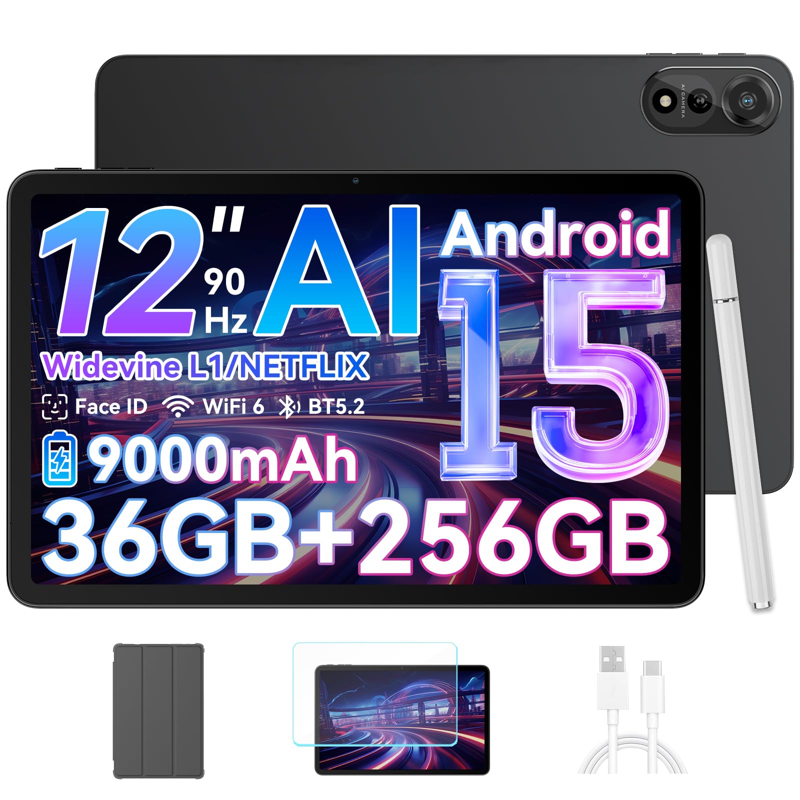 Blackview Tablet 12 Pollici Android 15 90Hz