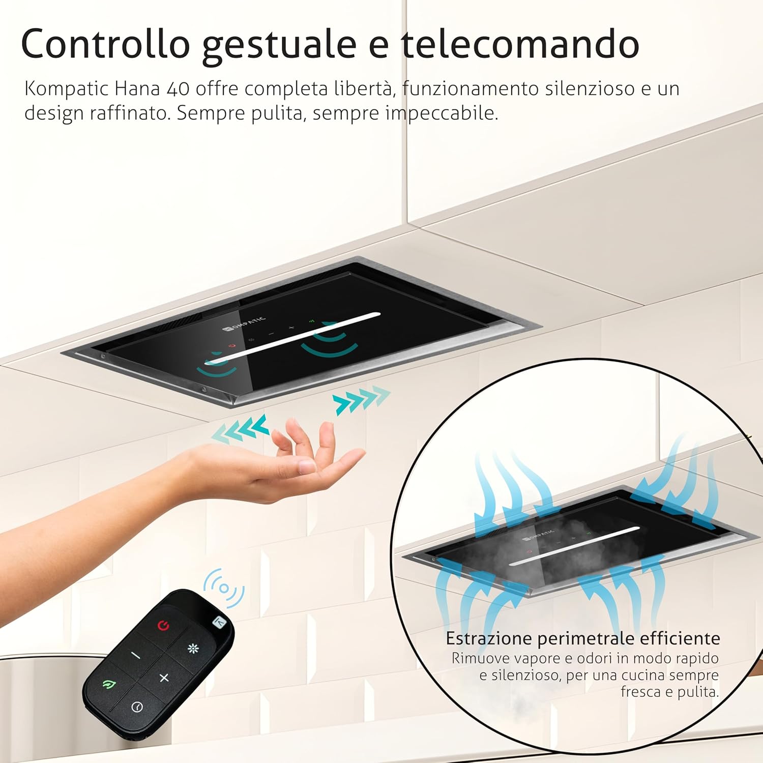 Kompatic HANA 40 - Cappa Aspirante Classe A++ - immagine 3