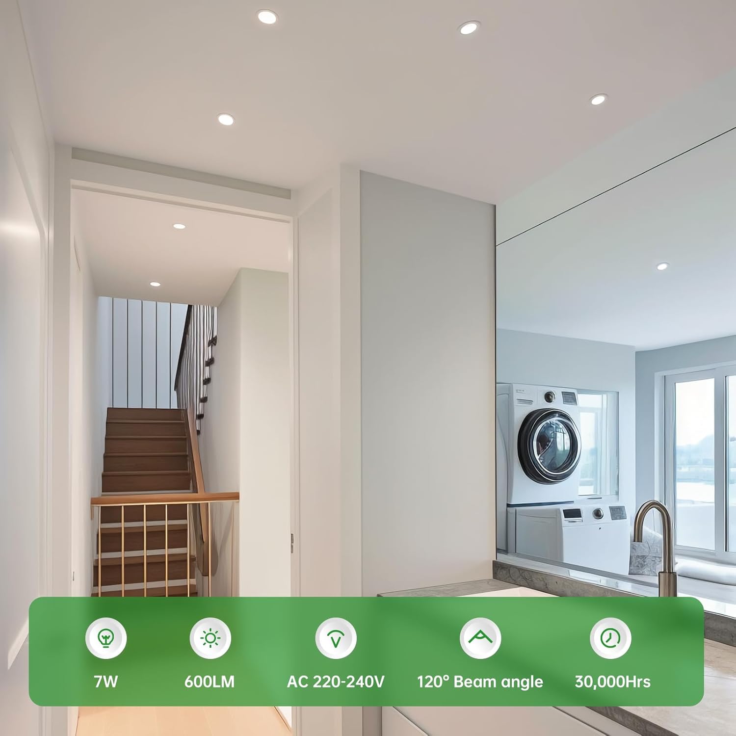 Homeow Set 20 Faretti LED Incasso Dimmerabili 7W - immagine 7