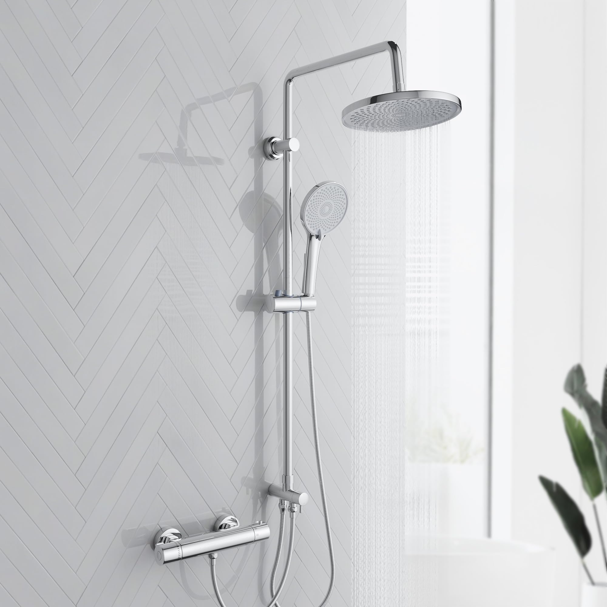 Morado Colonna Doccia con Miscelatore Termostatico, Cromato