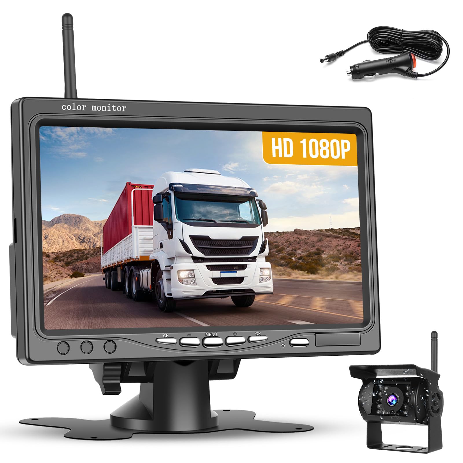 Hikity Kit Telecamera Posteriore BSD 7 Pollici Wireless IP68