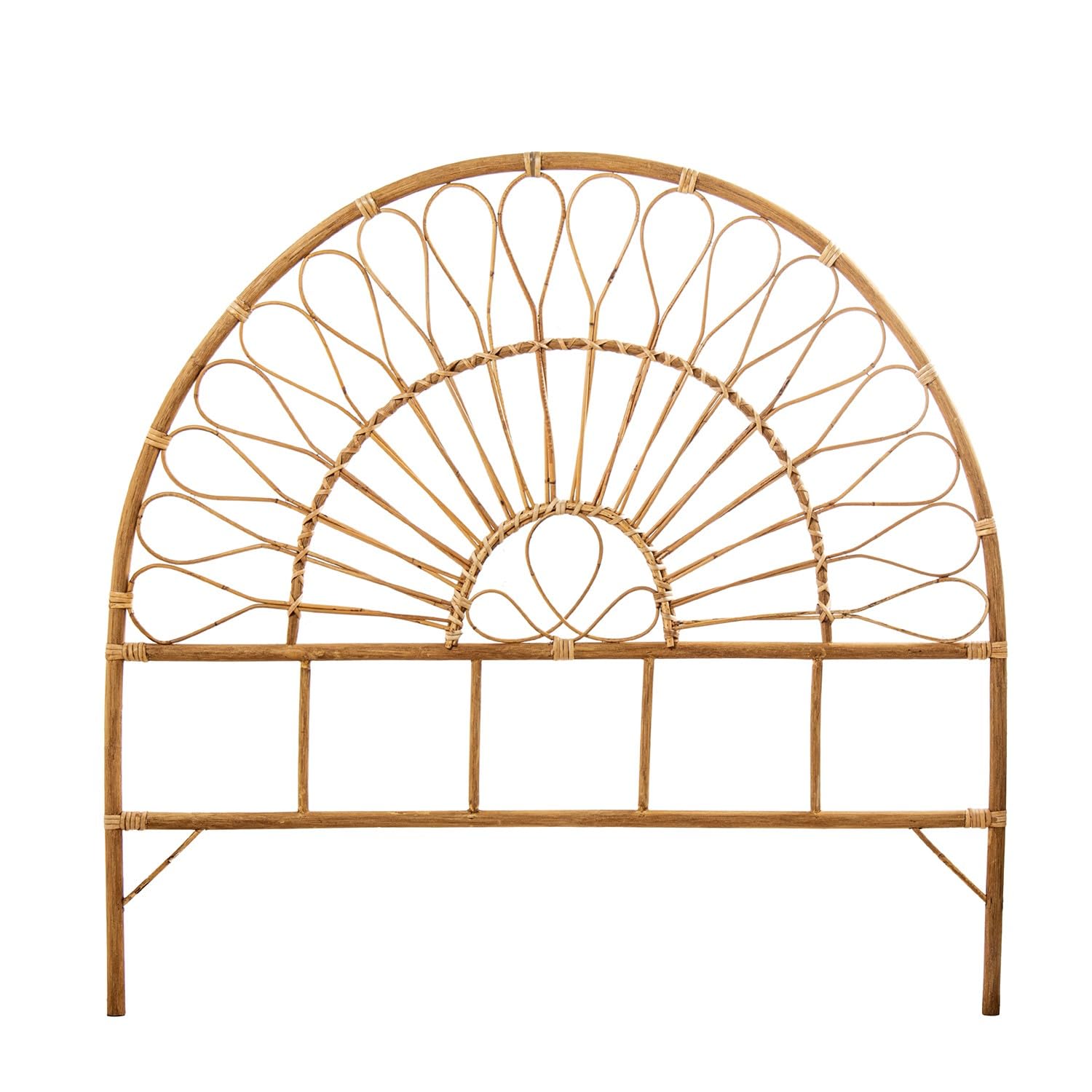 Drw Testiera Letto Rattan Naturale Semicircolare 97x94 cm