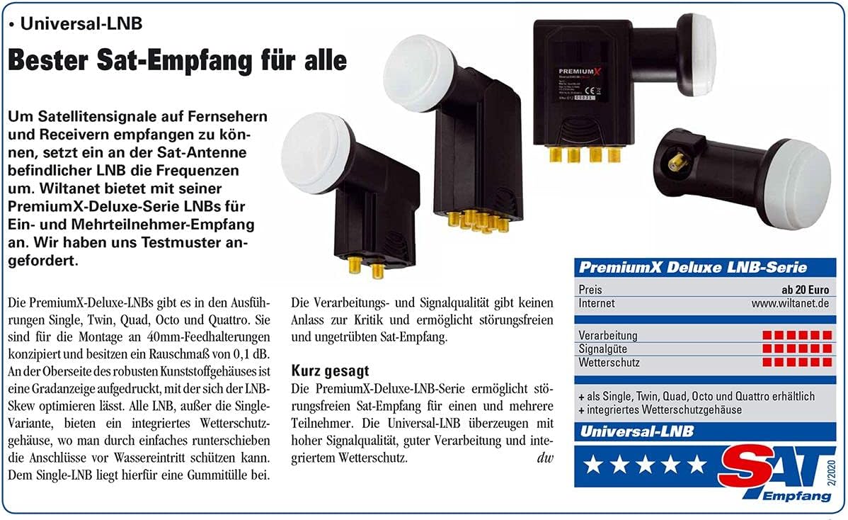 Premium X Deluxe Quad LNB PLL SAT per 4 Partecipanti - immagine 3