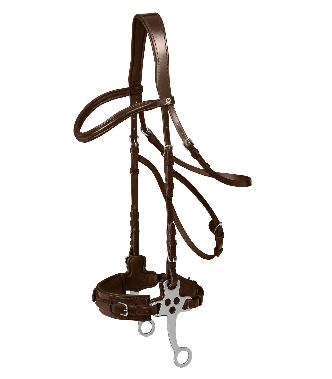 HORSE X-LINE HACKMORE BITLESS BRIDLE NERO & MARRONE (Cob, Brown)
