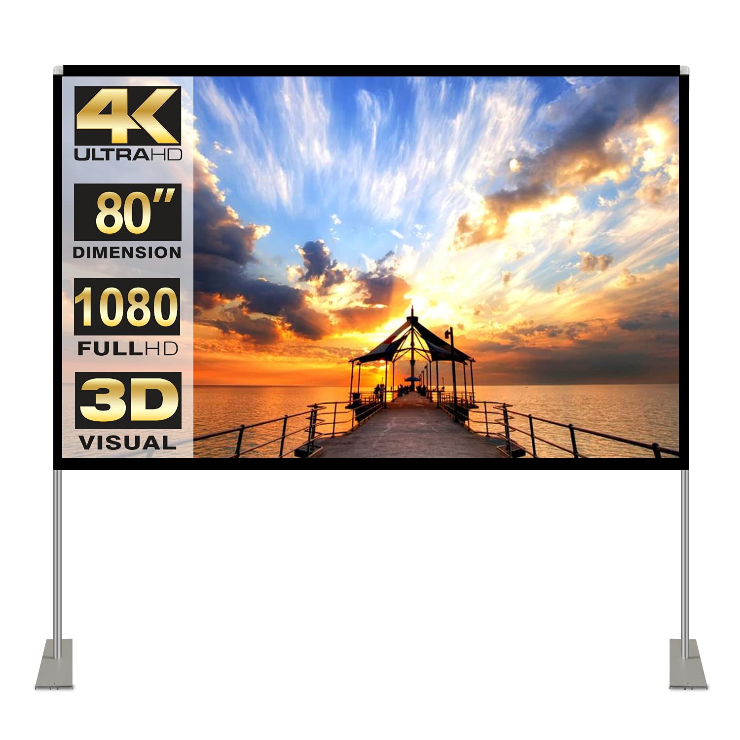 Schermo per Proiettore con Supporto 80" 16:9