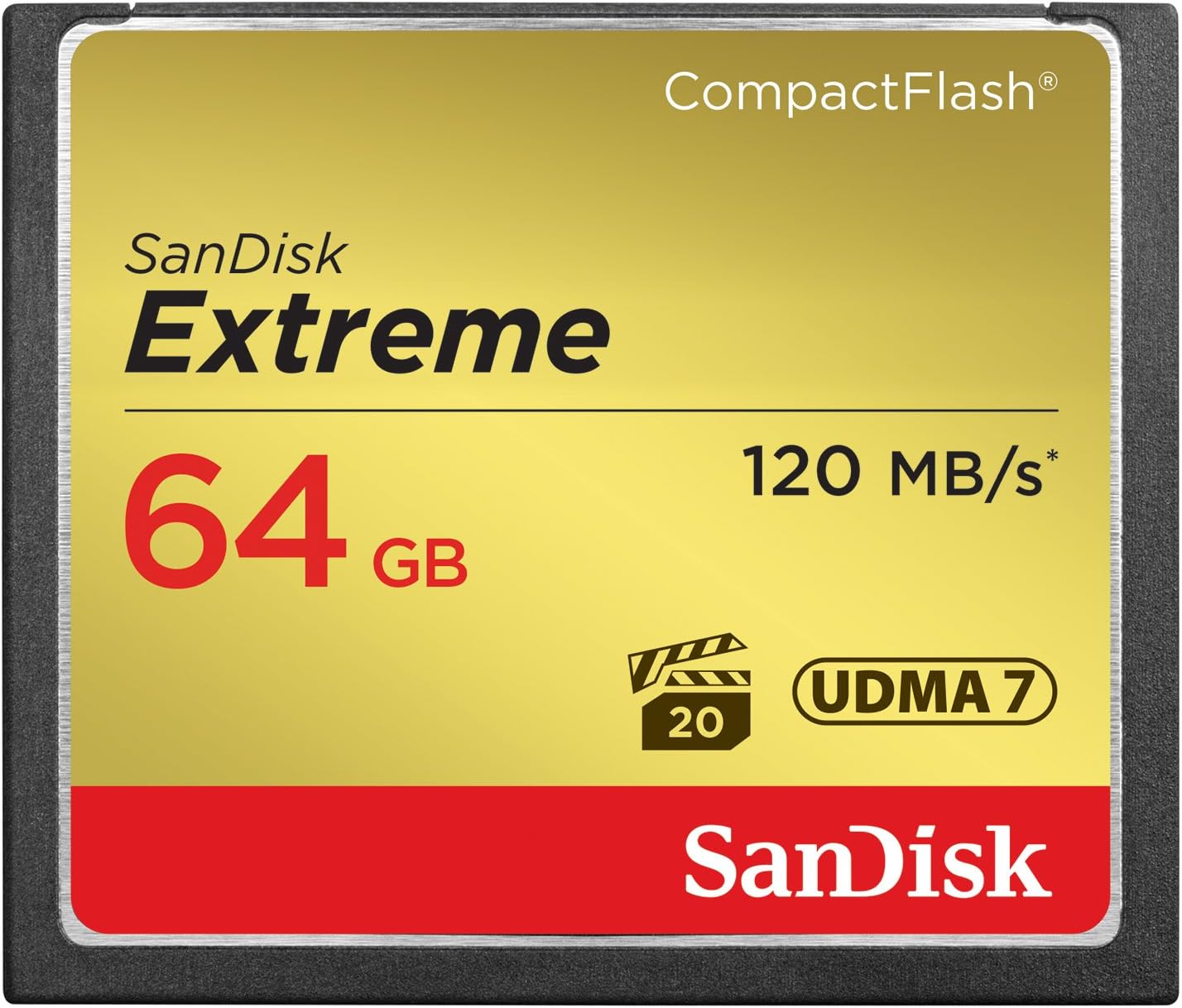 SanDisk Extreme 64 GB UDMA7 CompactFlash Card - Black/Gold - immagine 1
