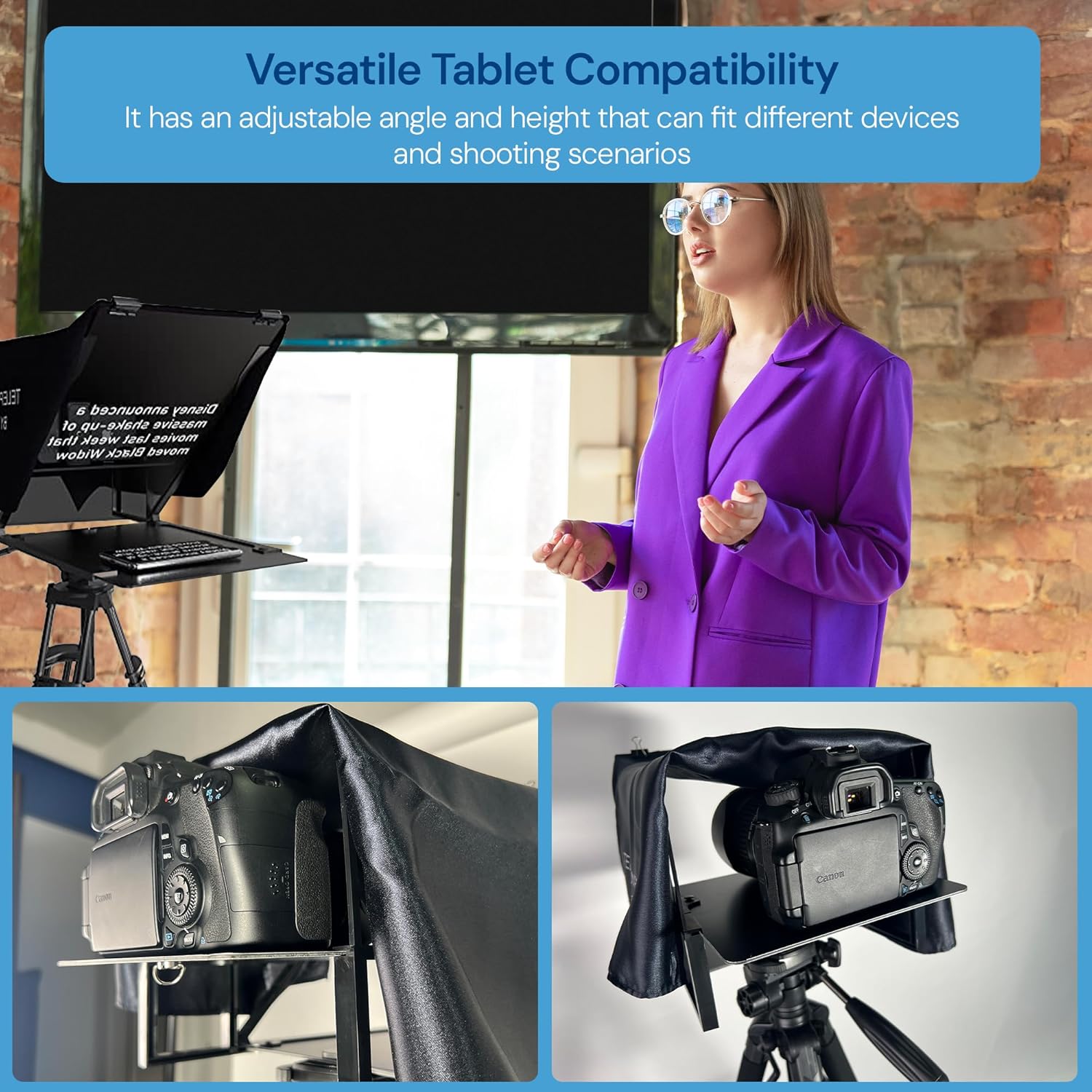 Leeventi Teleprompter per Tablet, Smartphone e DSLR - immagine 7