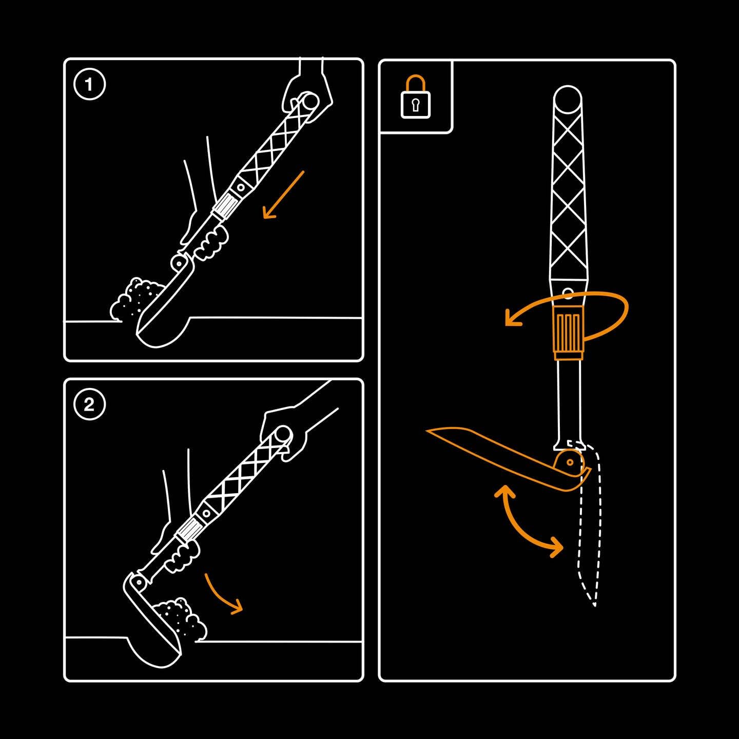 Fiskars Pala Pieghevole 2 in 1 per Campeggio, Nero - immagine 5