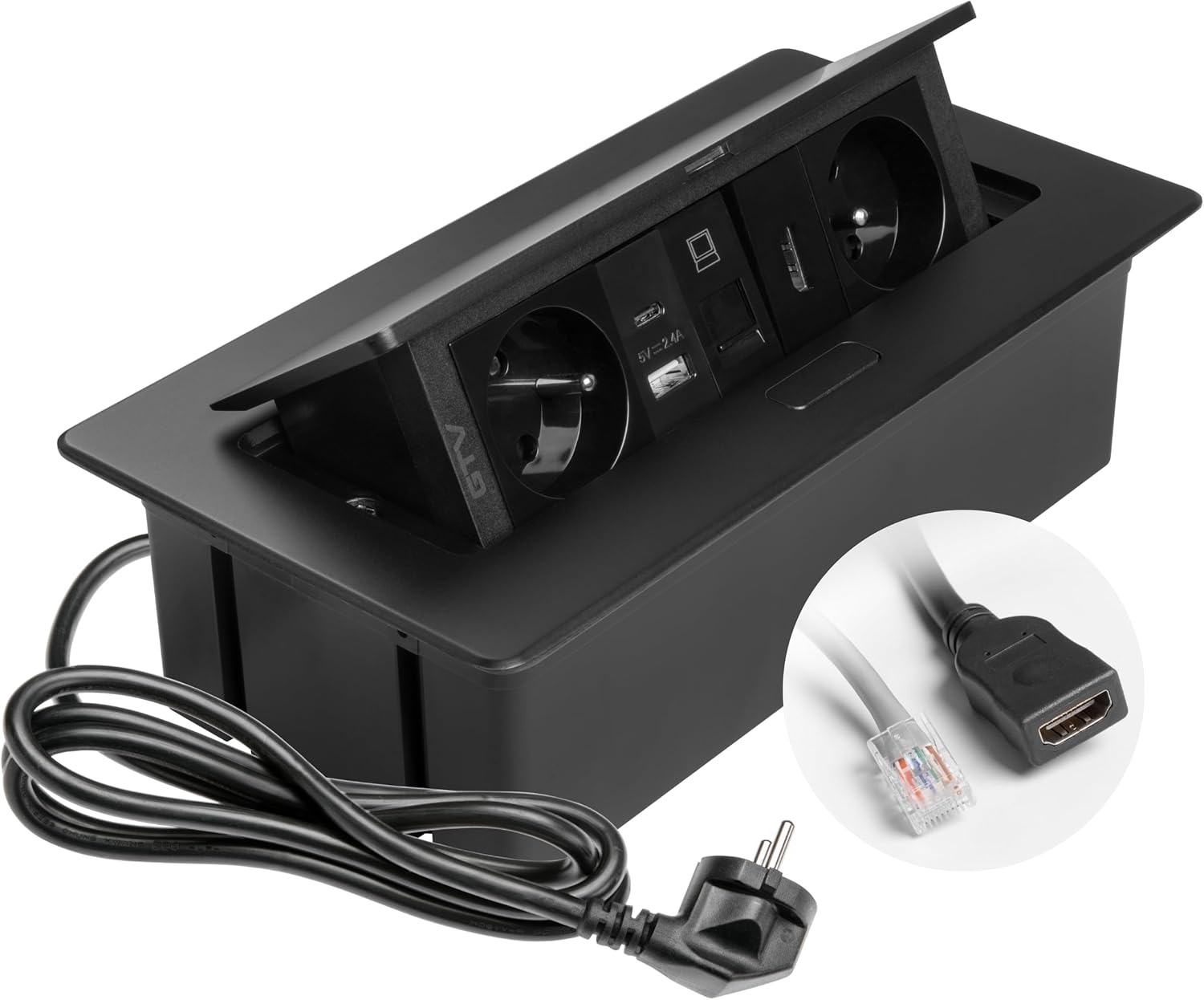 Gtv Presa da Incasso MULTISOFT Nera Retrattile