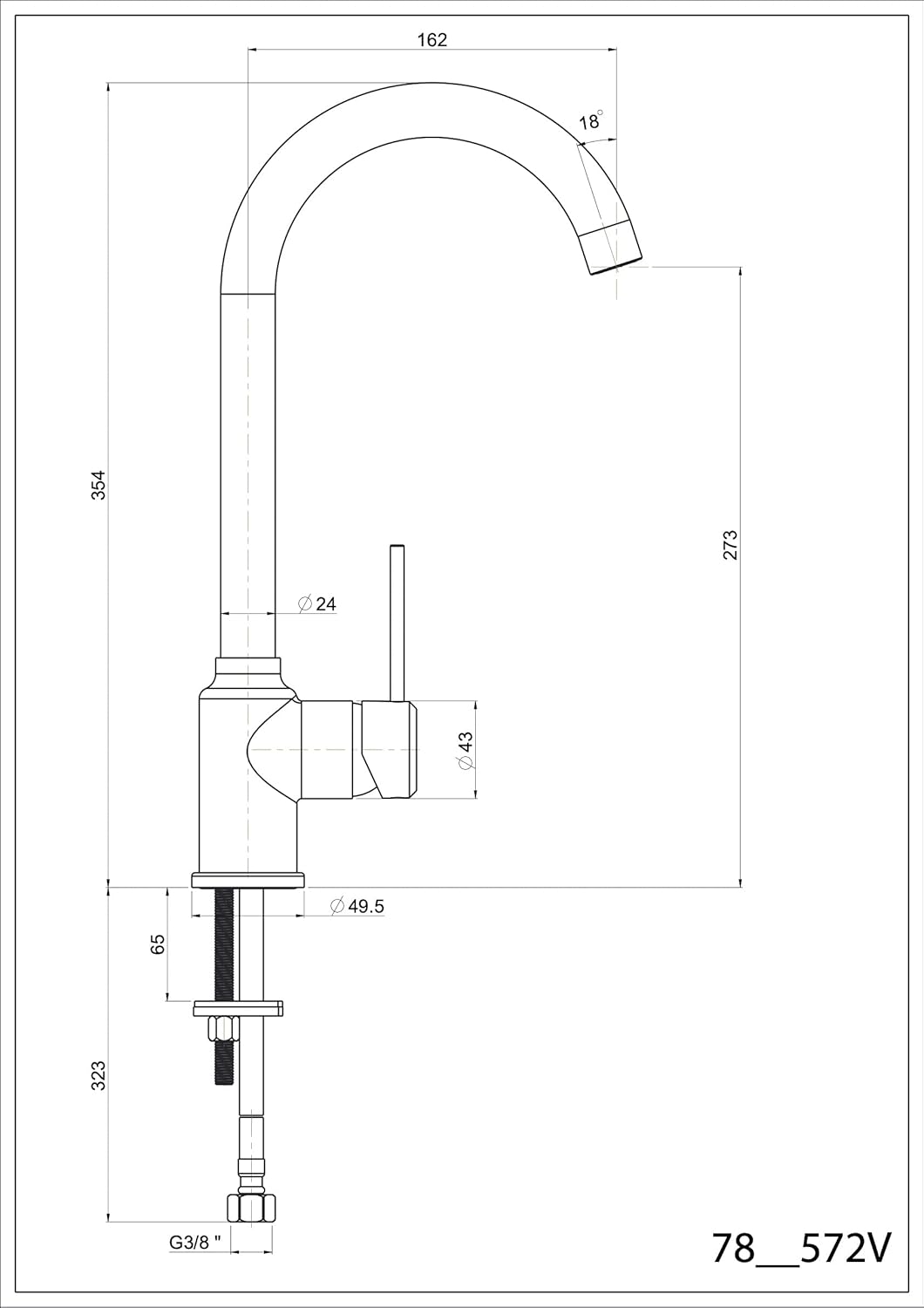 Paini Rubinetto Cucina AM10022CR - Monocomando, Monoforo - Cromato - immagine 2