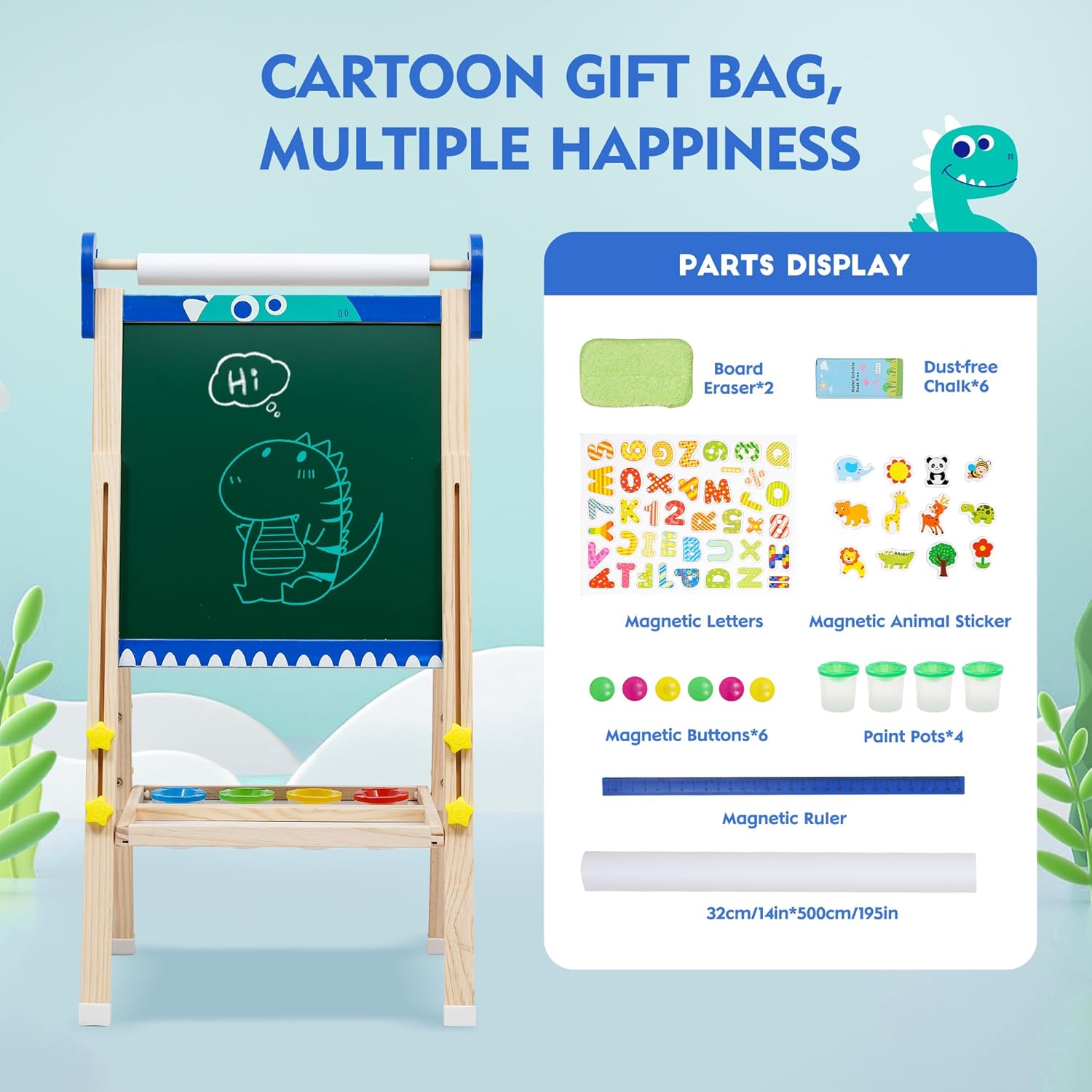 Lavagna Pieghevole con Cavalletto per Bambini - immagine 4