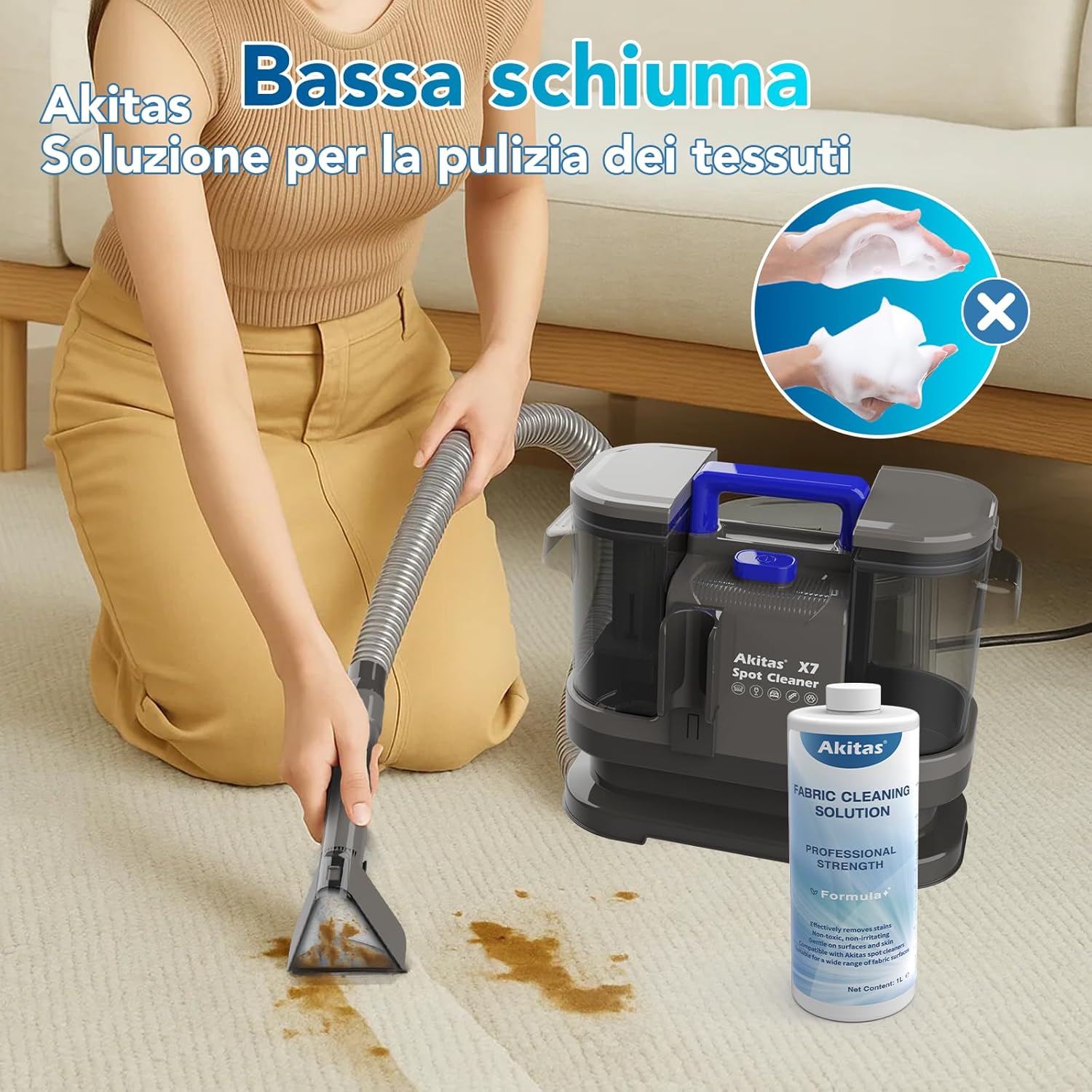 Akitas Detergente Tappeti 1L Schiuma Ridotta Floreale - immagine 3