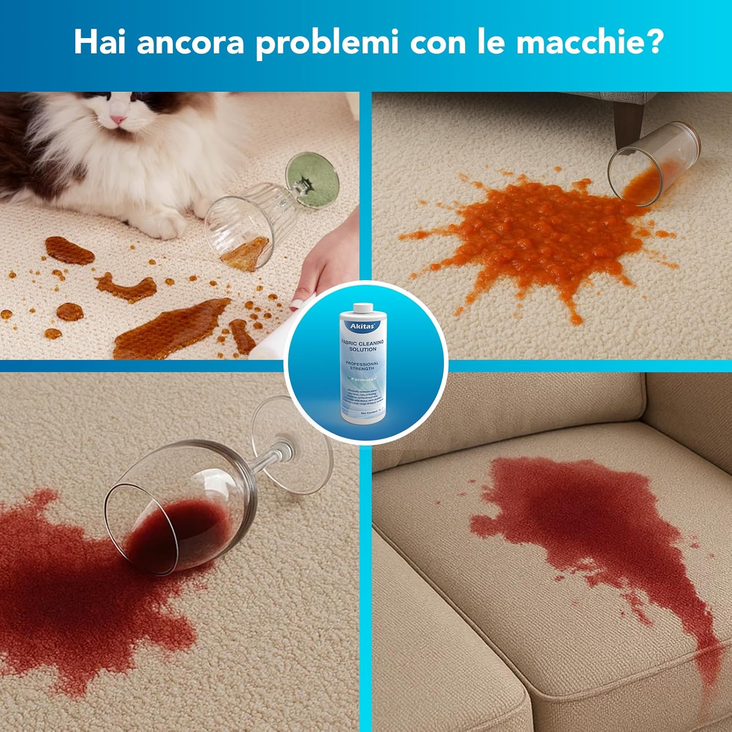 Akitas Detergente Tappeti 1L Schiuma Ridotta Floreale - immagine 5